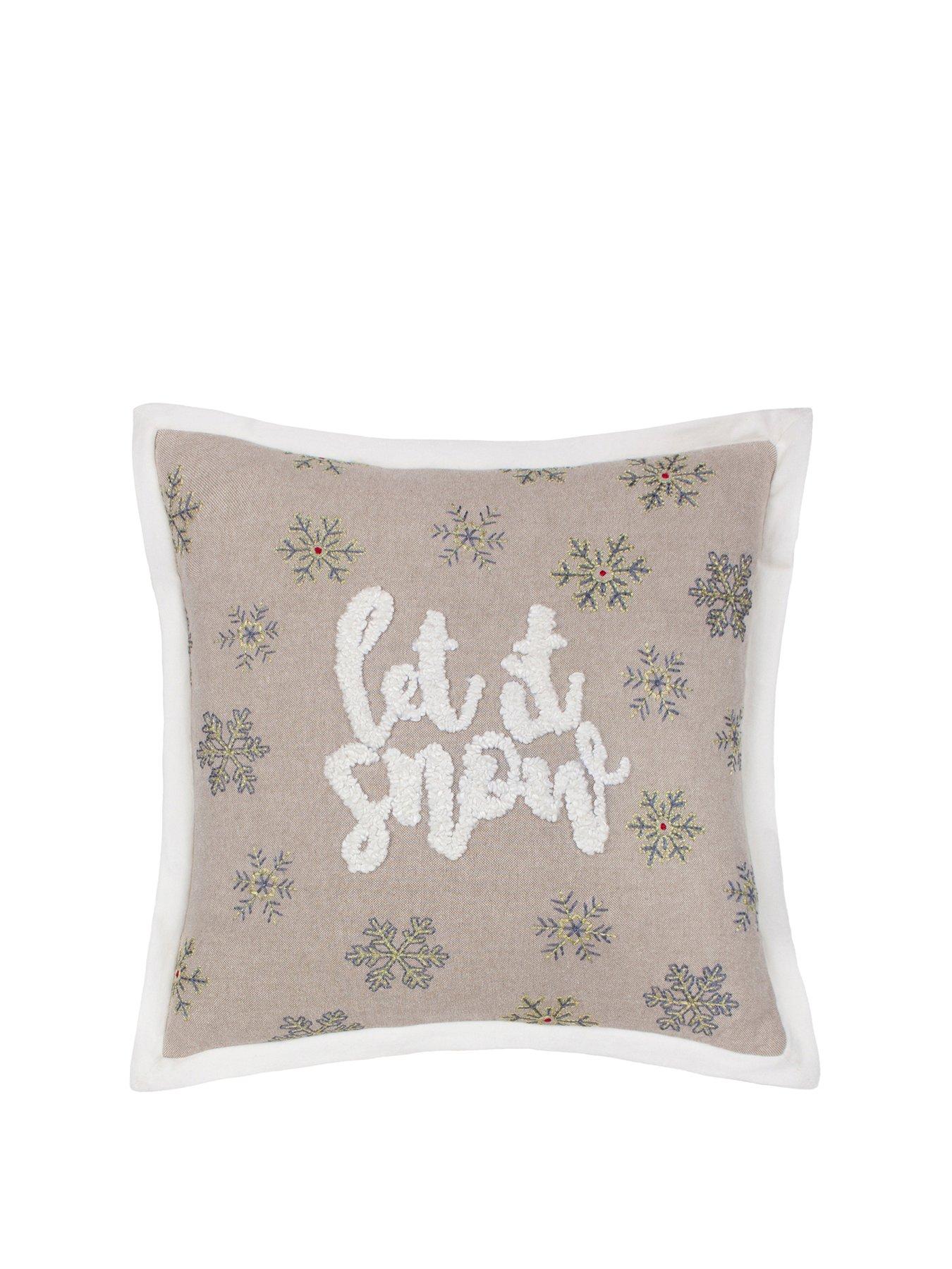 Product photograph of Paoletti Winter Let It Snow Cushion from very.co.uk