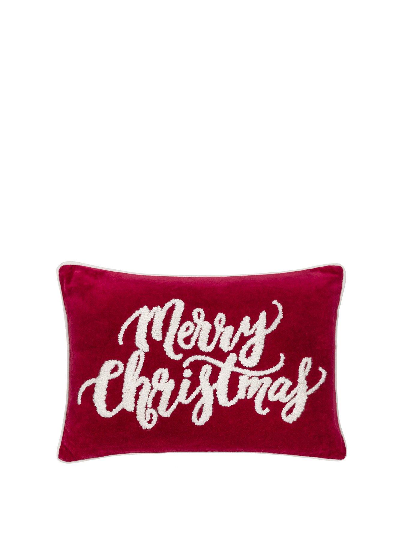 Product photograph of Paoletti Winter Merry Christmas Cushion from very.co.uk