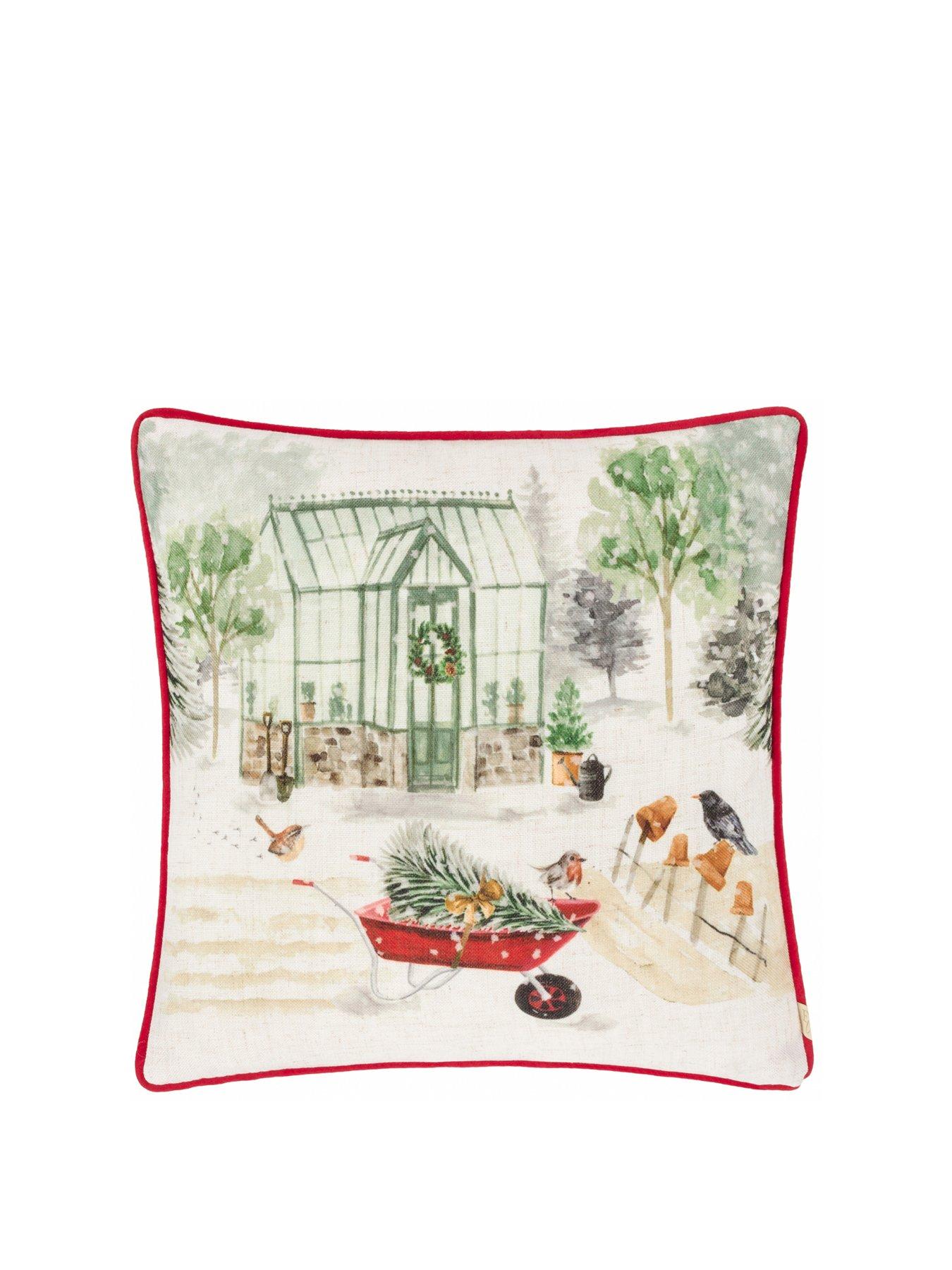 Product photograph of Evans Lichfield Winter Garden Cushion from very.co.uk