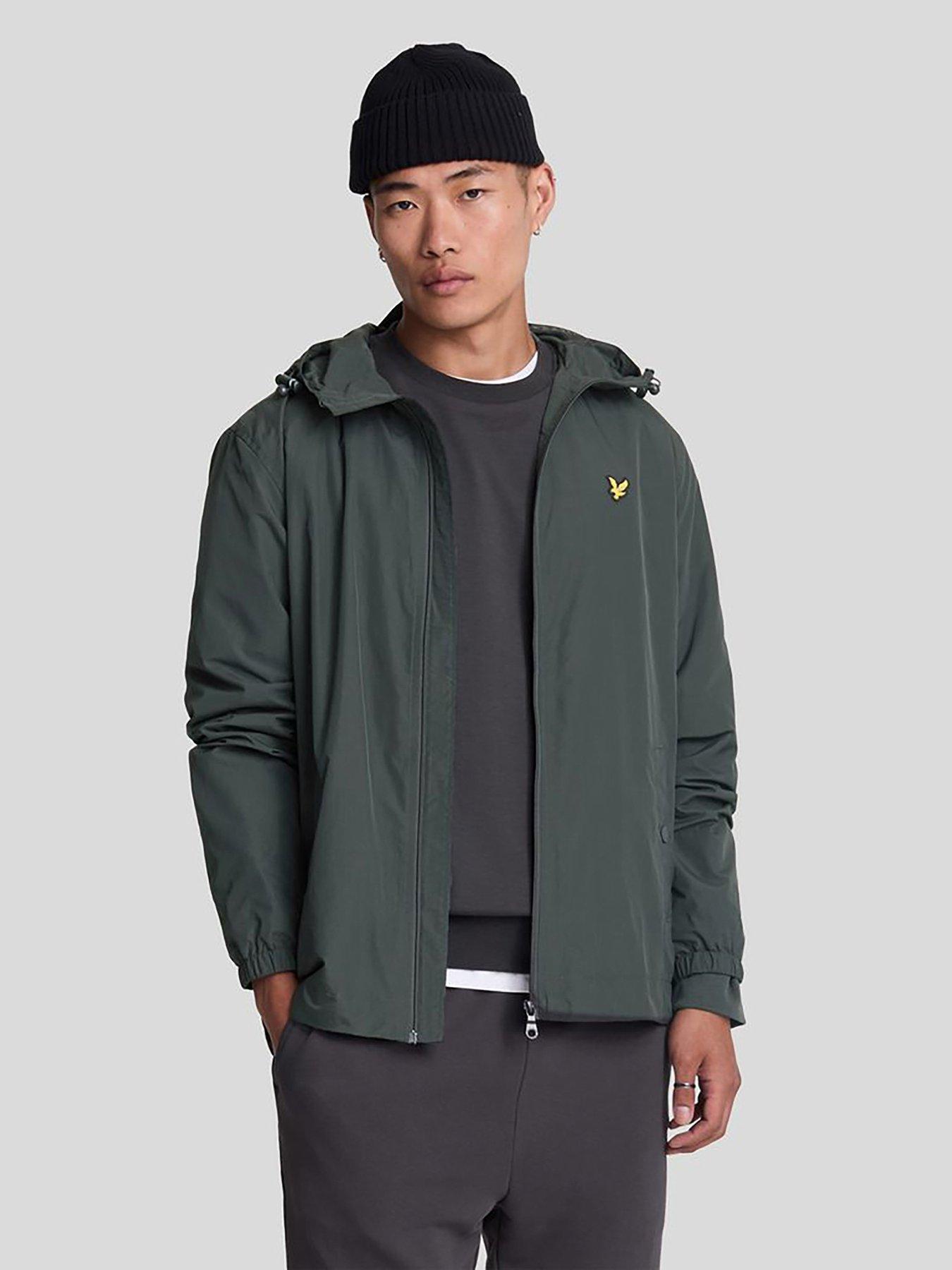 lyle & scott zip through hooded jacket
