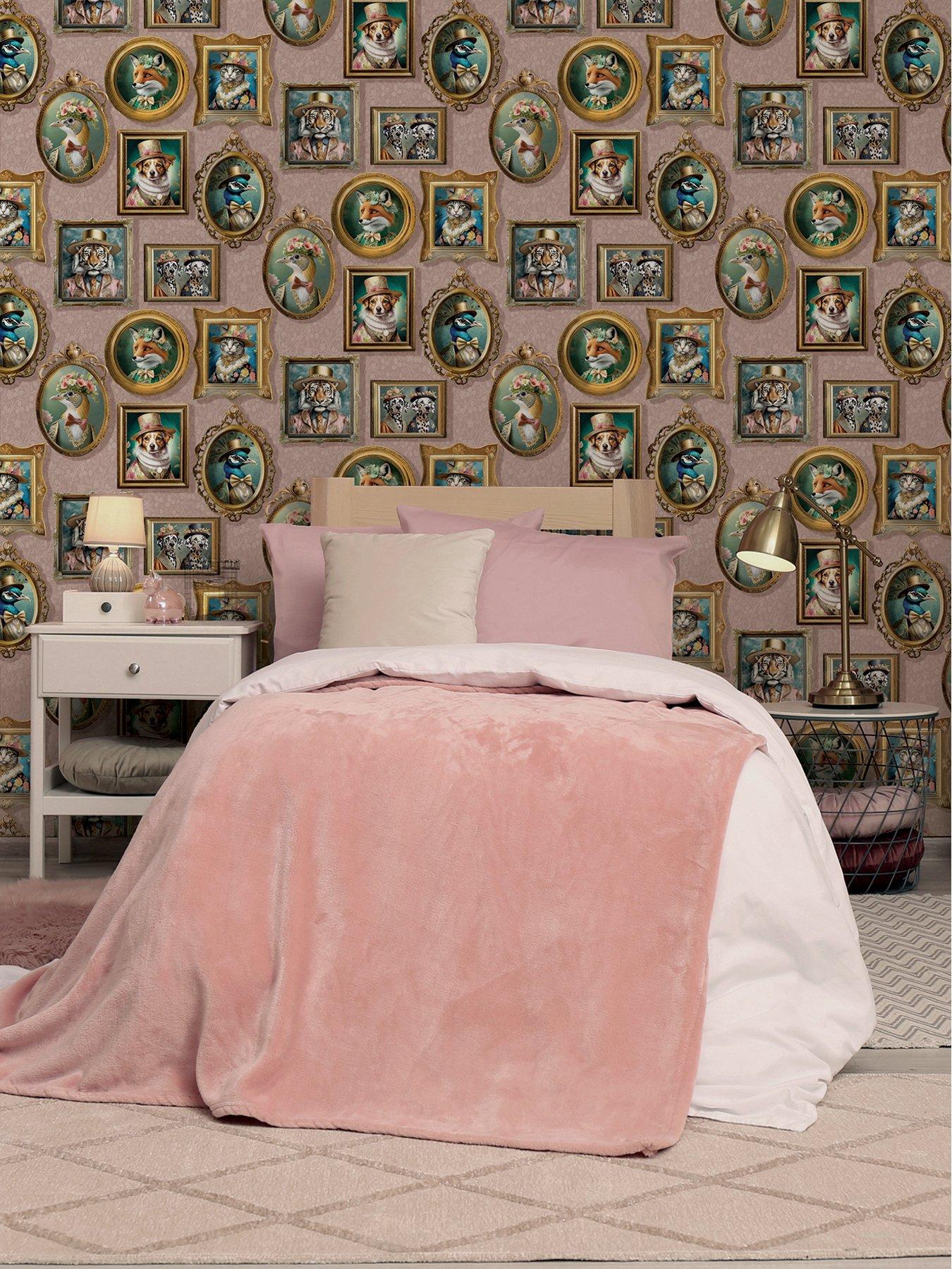 Image 4 of 6 of Holden Decor Regal Beasts Wallpaper - Pink
