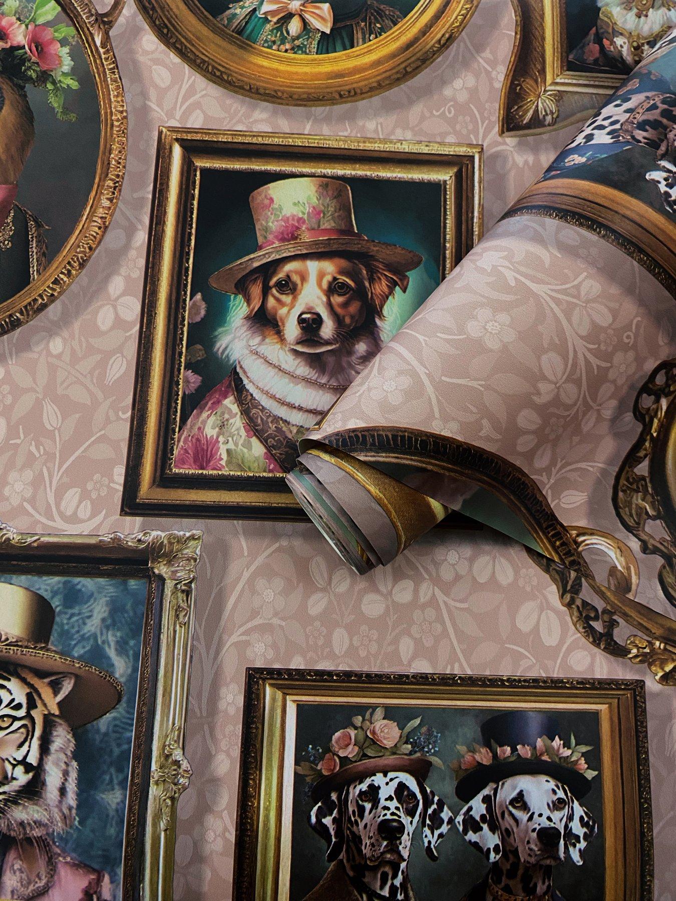 Image 6 of 6 of Holden Decor Regal Beasts Wallpaper - Pink