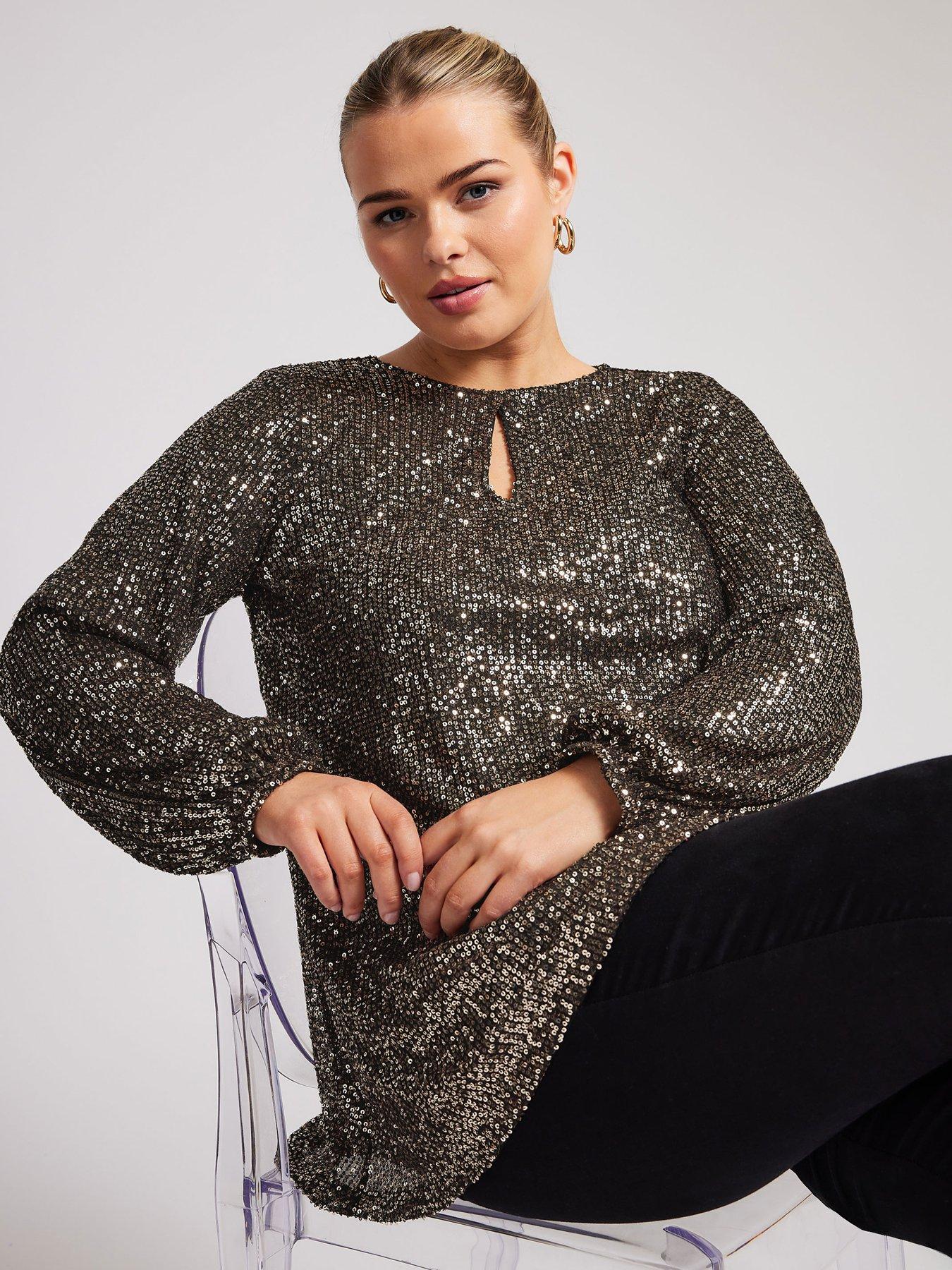 Gold plus size top best sale