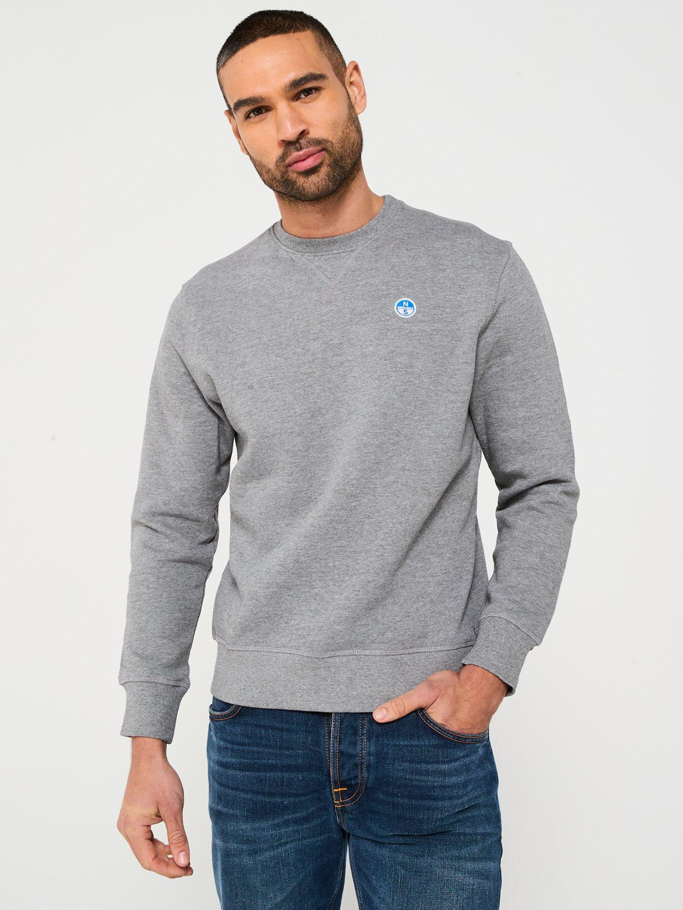Image of North Sails Left Chest Logo Crew Sweat - Black - Grey