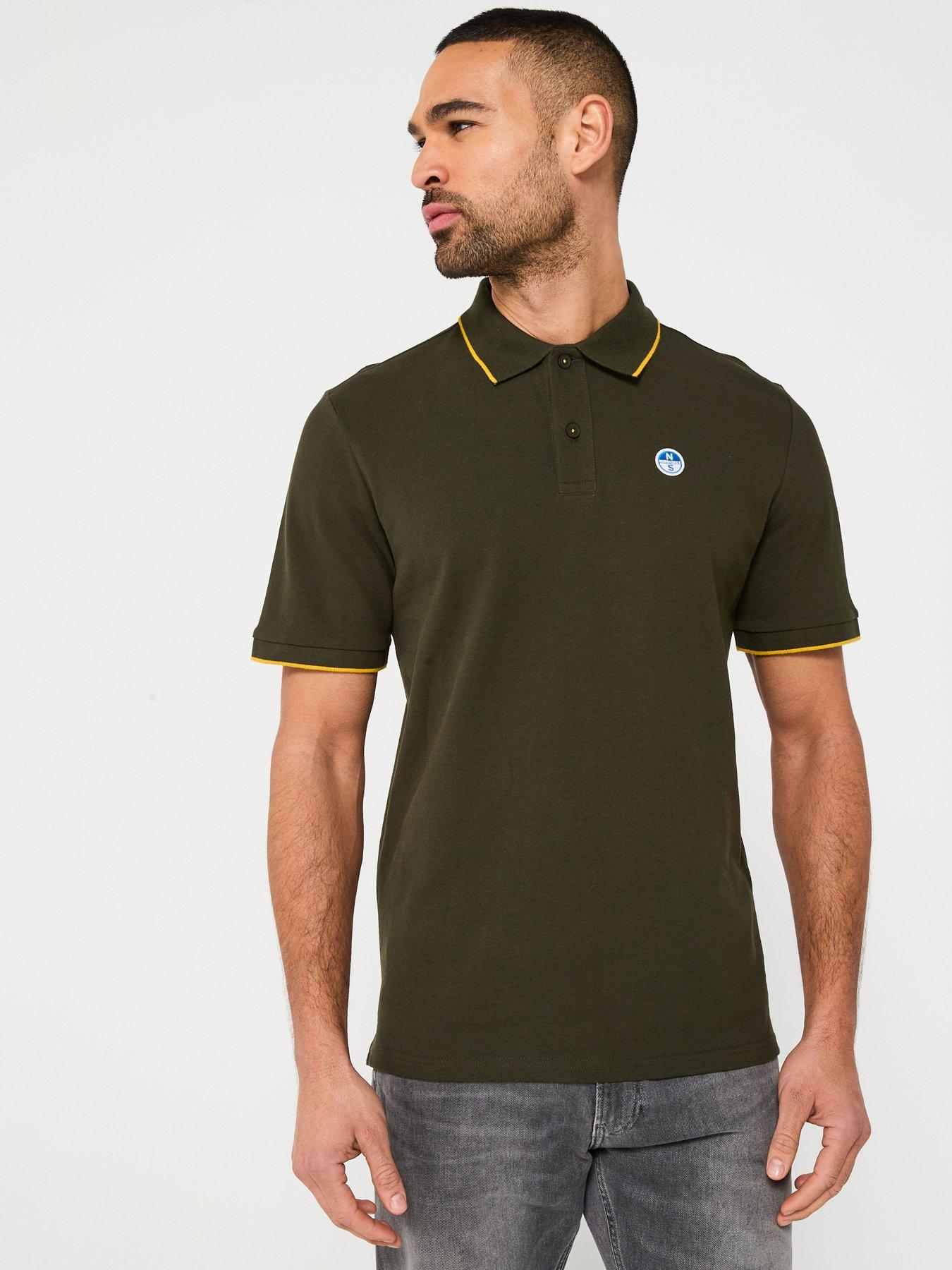 undefined Piping Trim Logo Polo Shirt - Dark Green