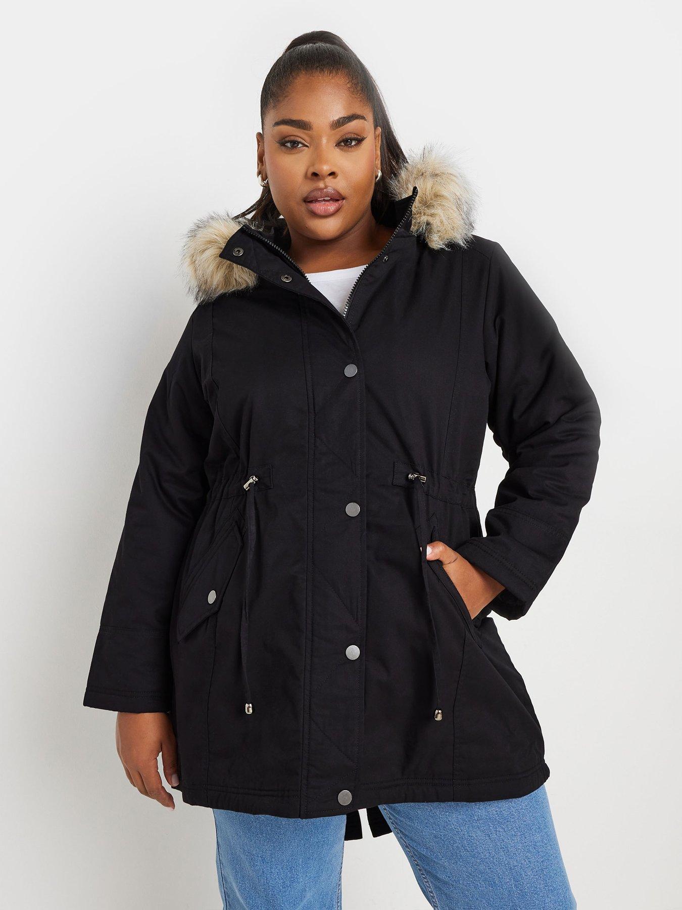 Trespass Nadina Fur Trim Parka Black Very