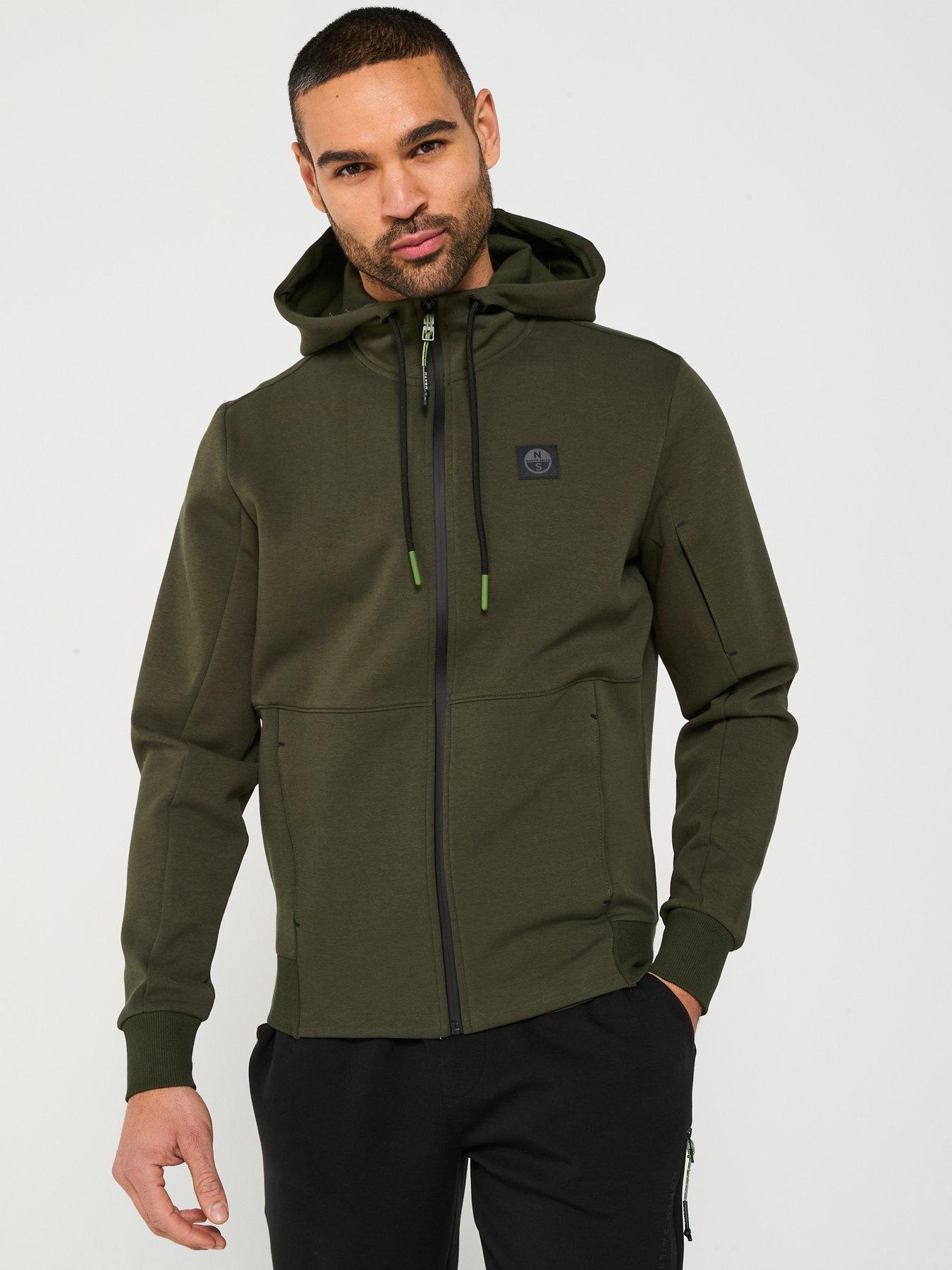 undefined Tech Logo Zip Hoodie - Dark Green