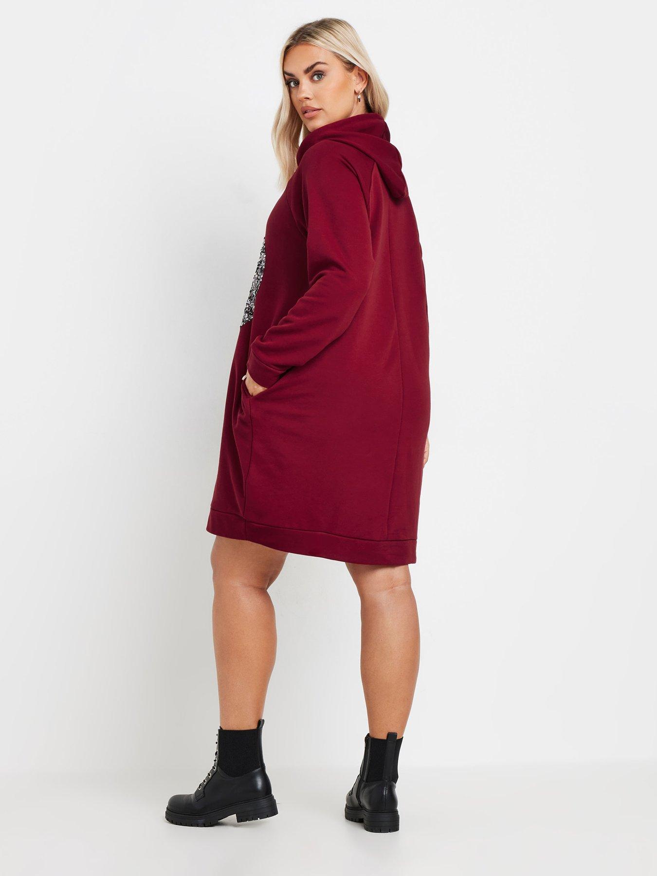 Hoodie dress red sale