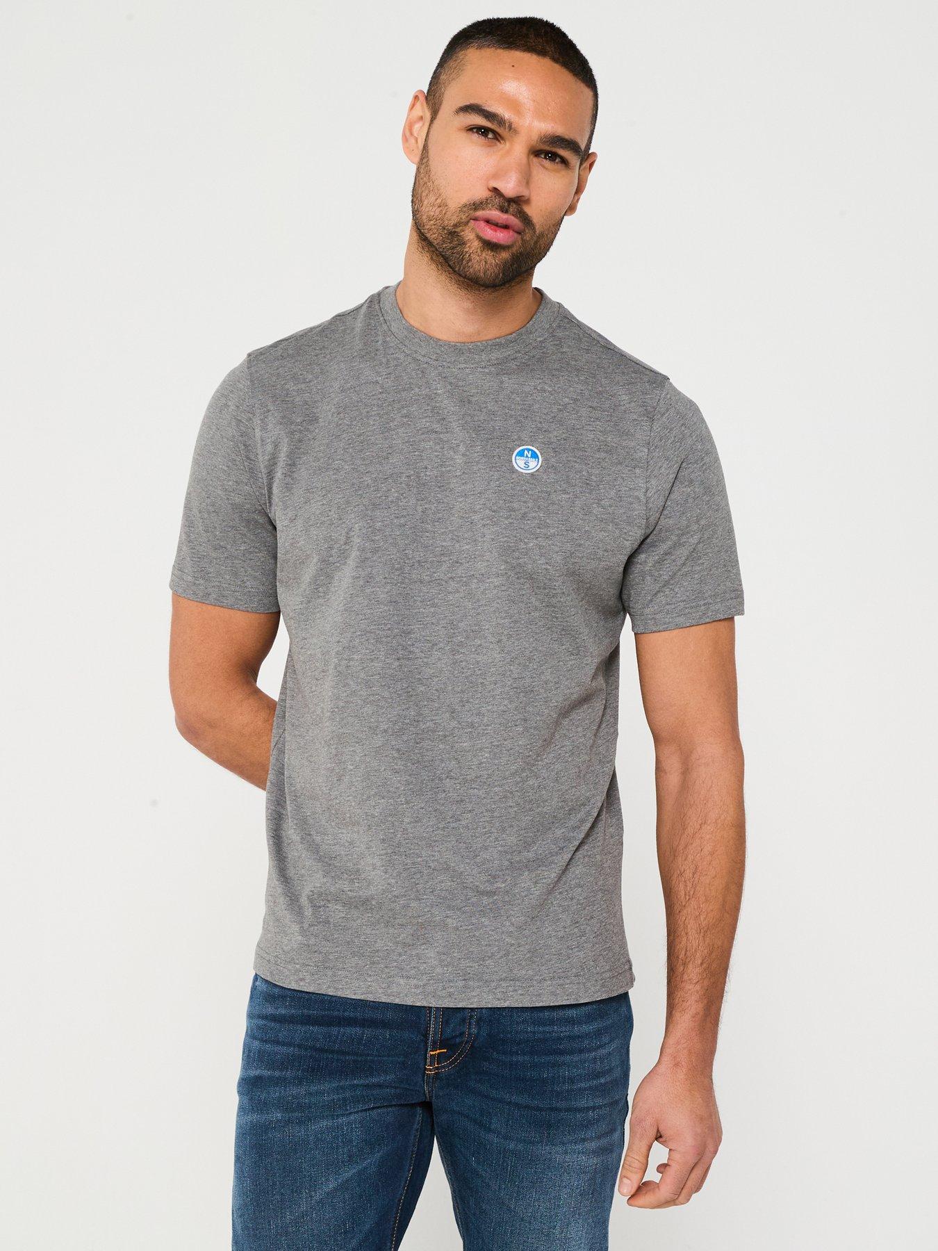 undefined Regular Fit Left Chest Logo T-Shirt - Light Grey