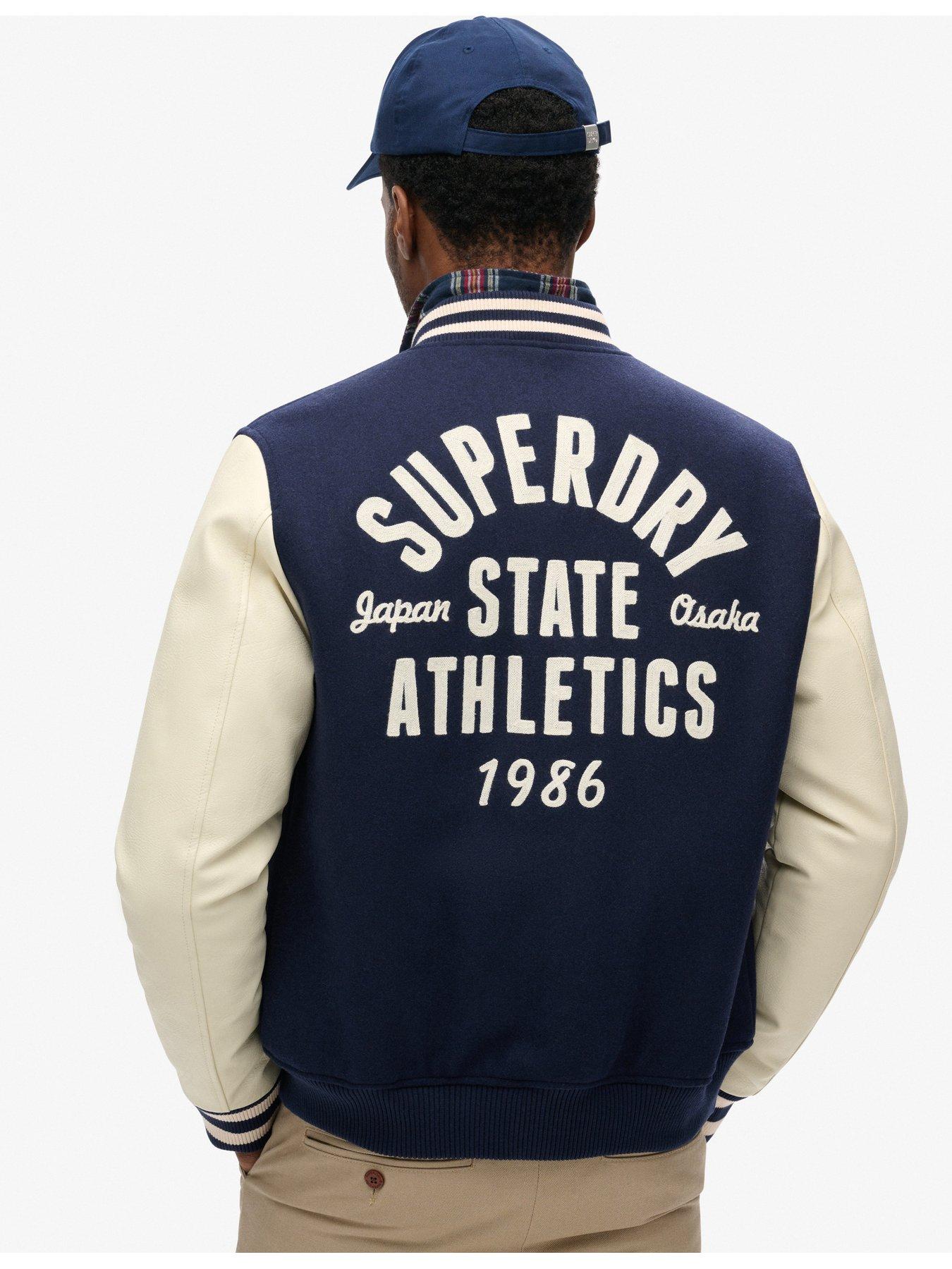 Image 2 of 6 of Superdry Varsity Chain Stitch Jacket - Navy