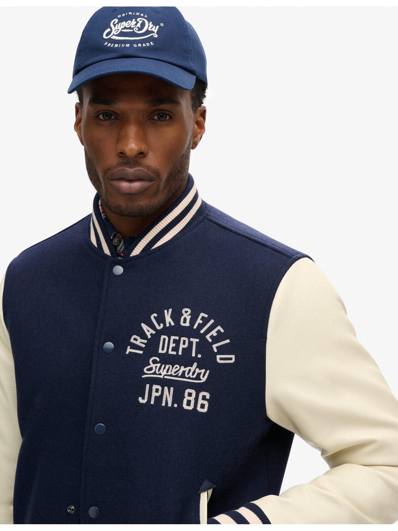 Image 4 of 6 of Superdry Varsity Chain Stitch Jacket - Navy