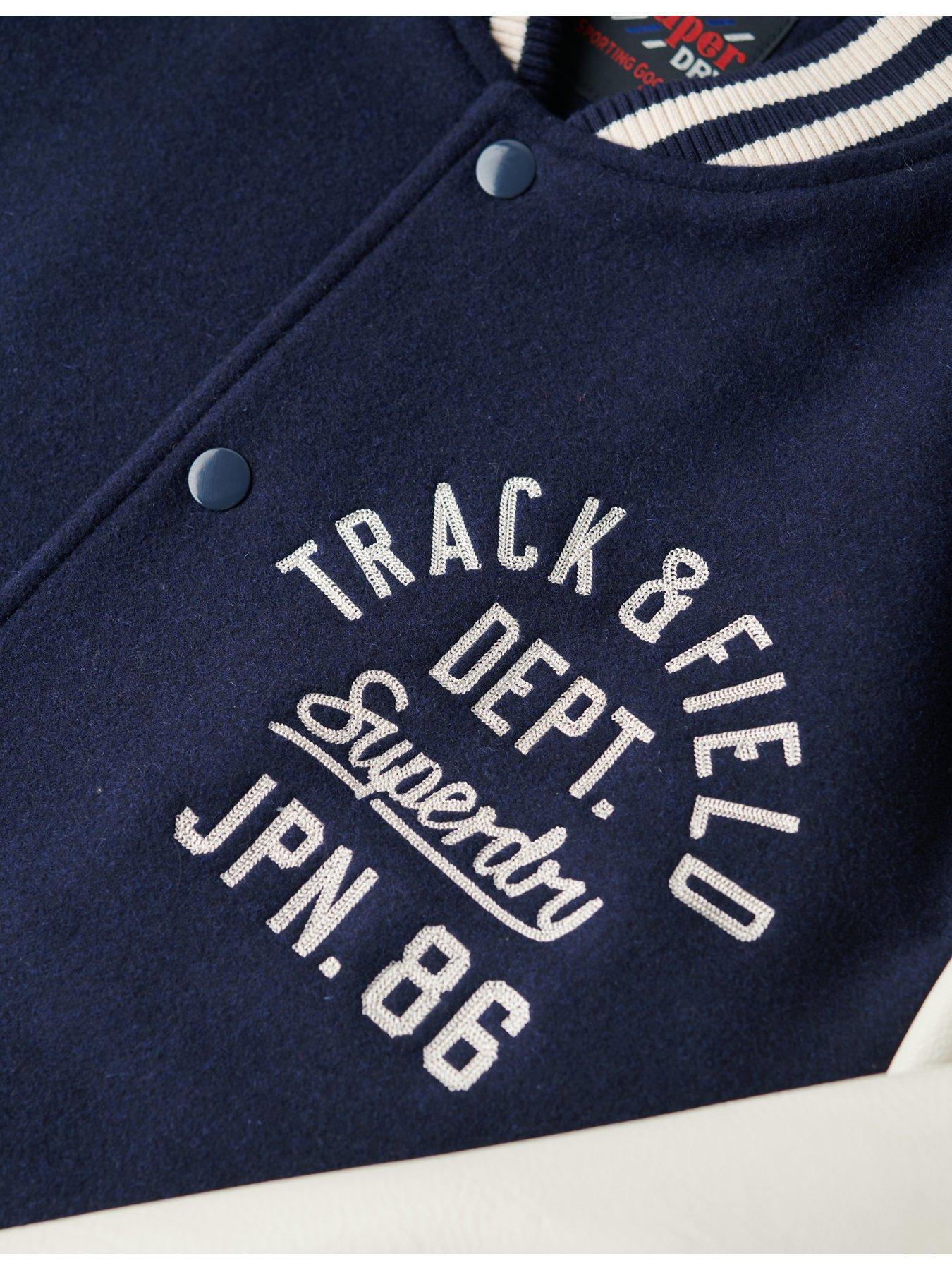 Image 5 of 6 of Superdry Varsity Chain Stitch Jacket - Navy