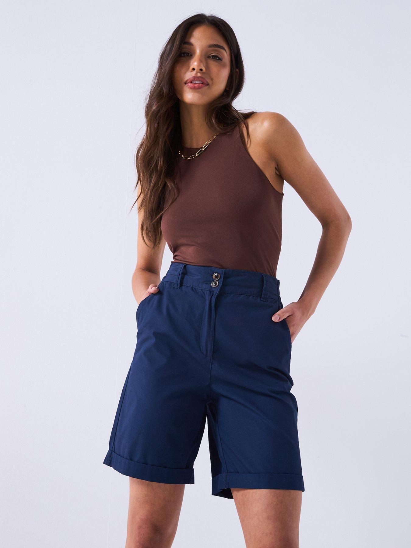 Image 6 of 7 of The Very Collection Two Pack Poplin Shorts - Navy/White