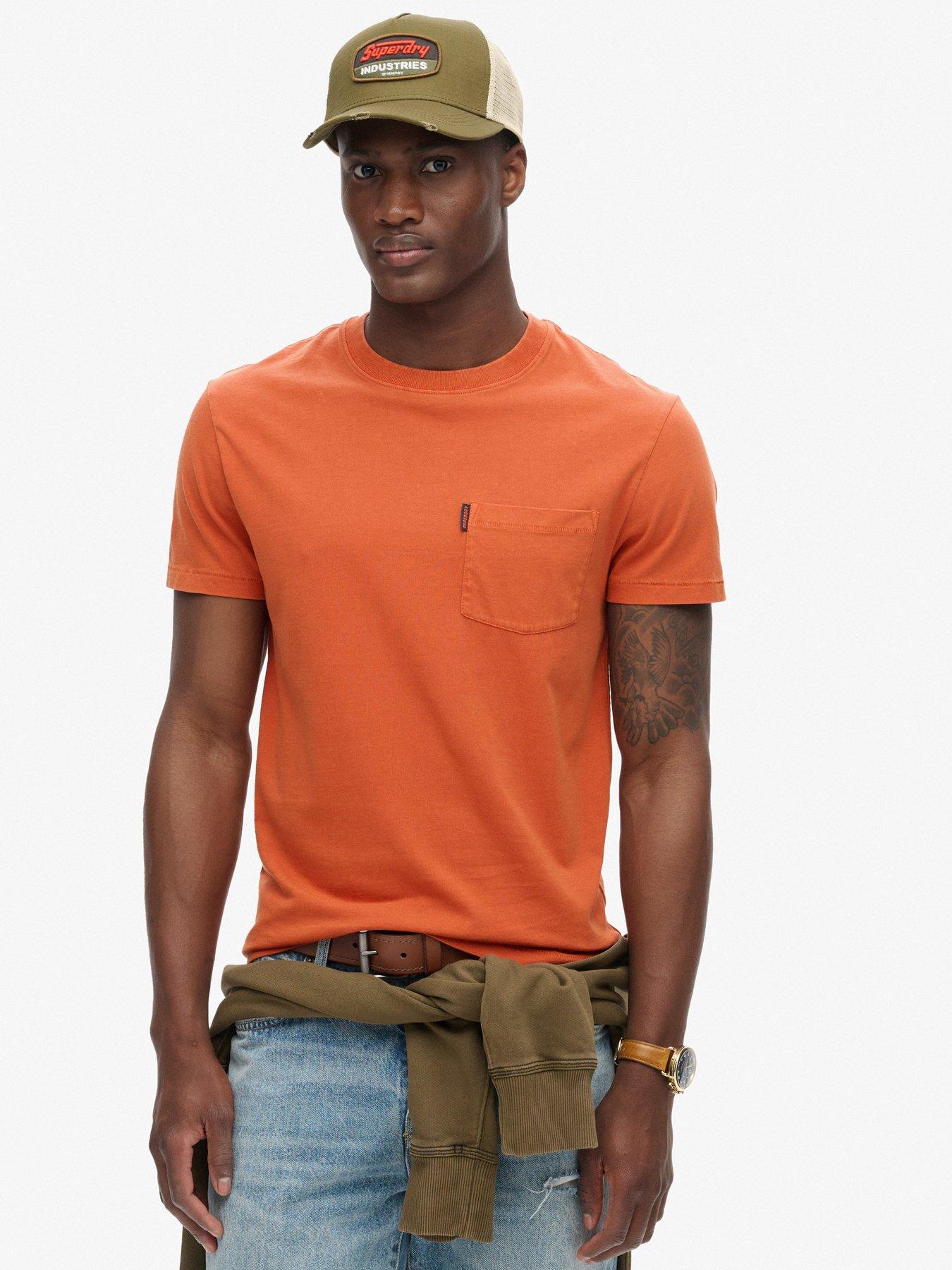 Image 1 of 5 of Superdry Essential Washed Pocket T-shirt - Dark Orange