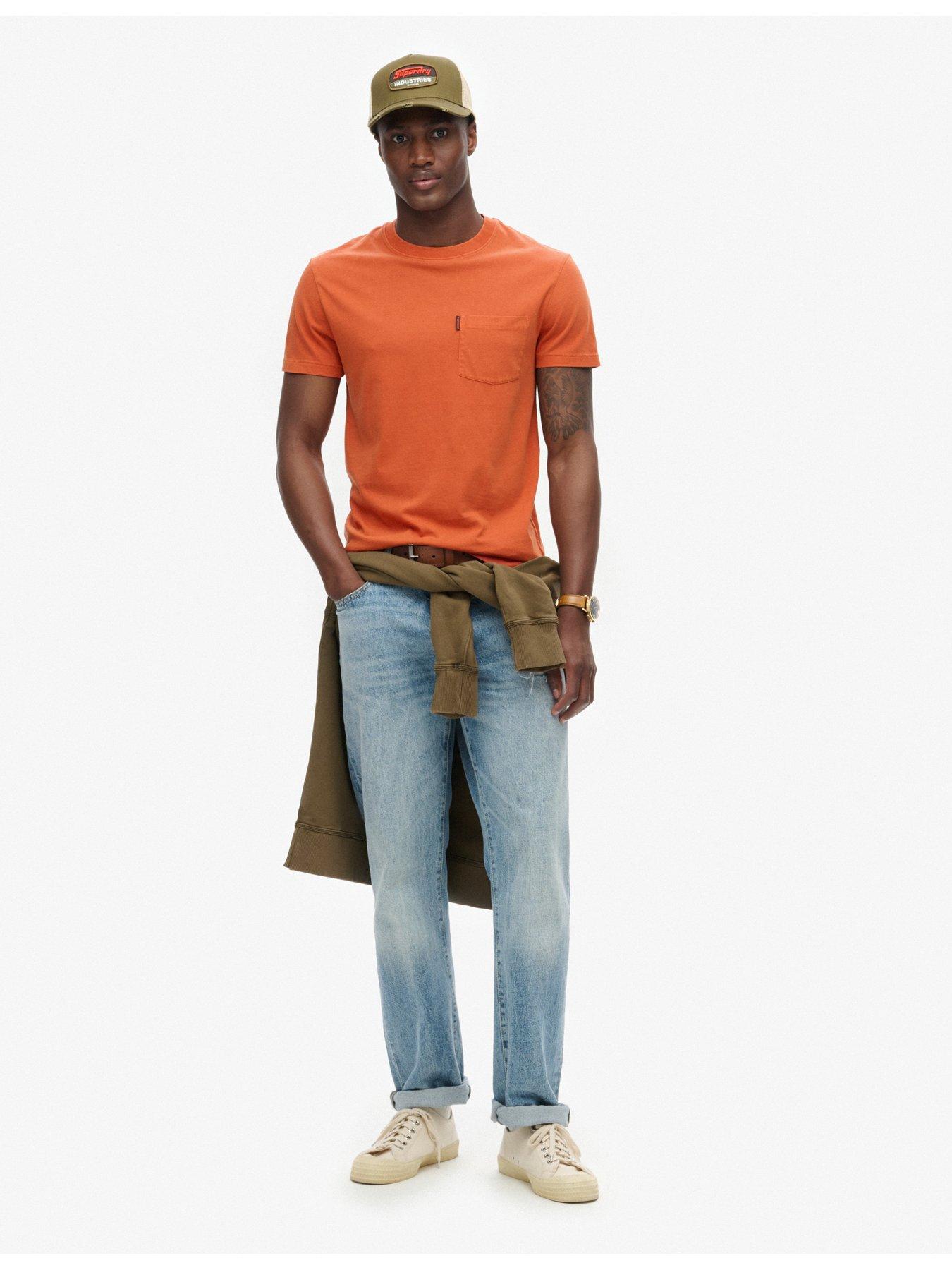 Image 3 of 5 of Superdry Essential Washed Pocket T-shirt - Dark Orange