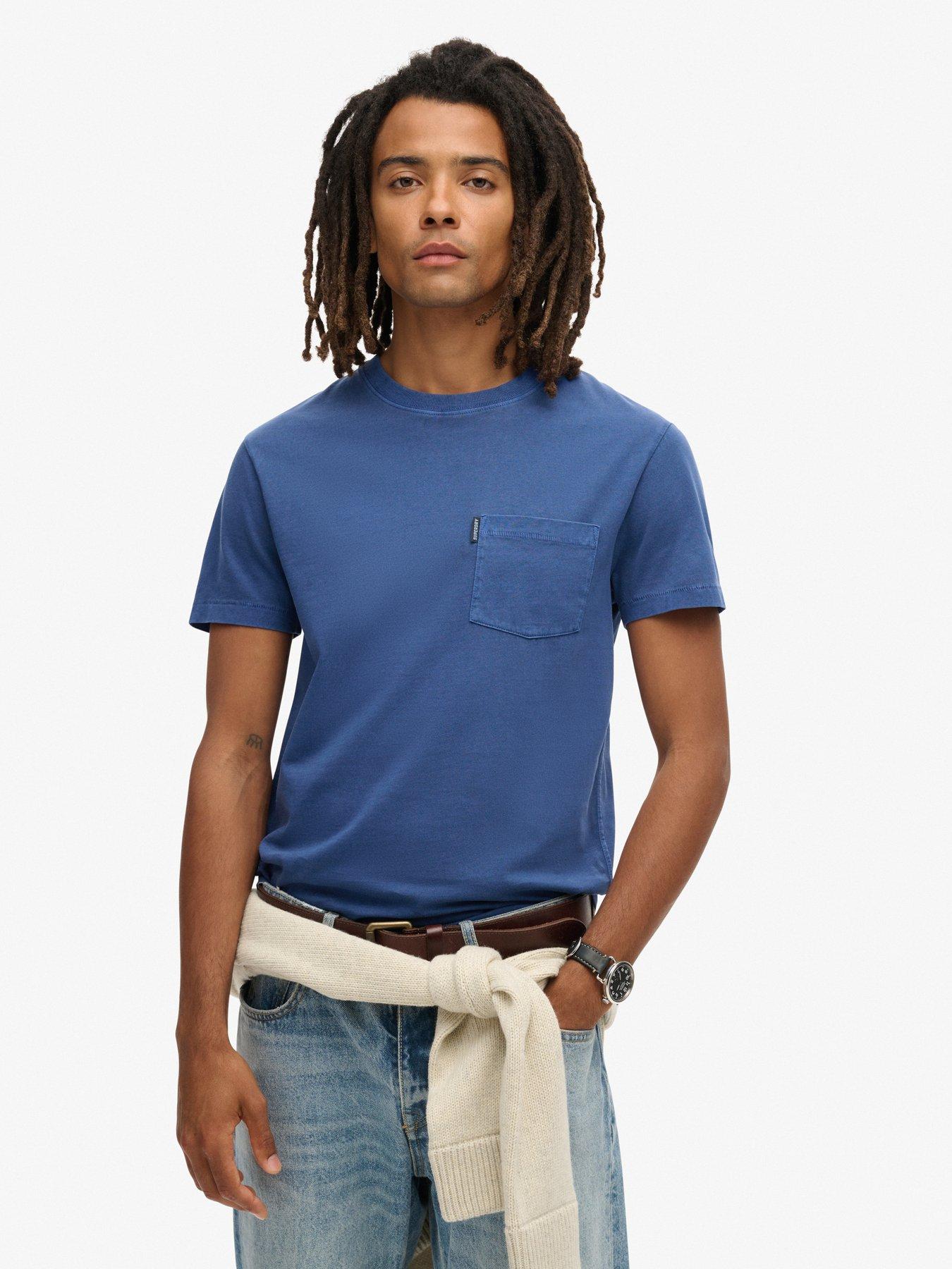 Image 1 of 5 of Superdry Essential Washed Pocket T-Shirt - Blue
