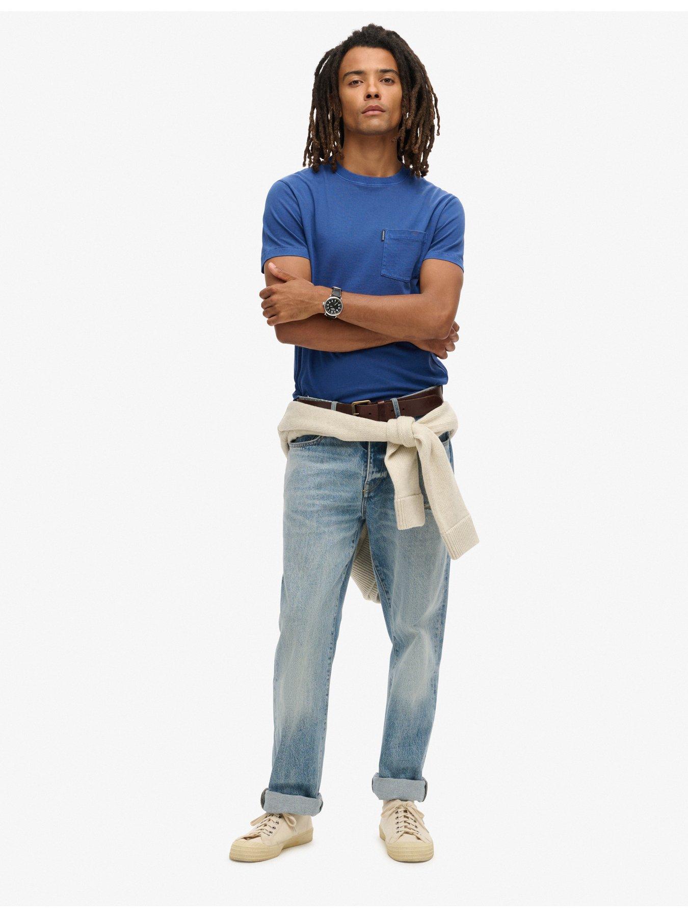 Image 3 of 5 of Superdry Essential Washed Pocket T-Shirt - Blue