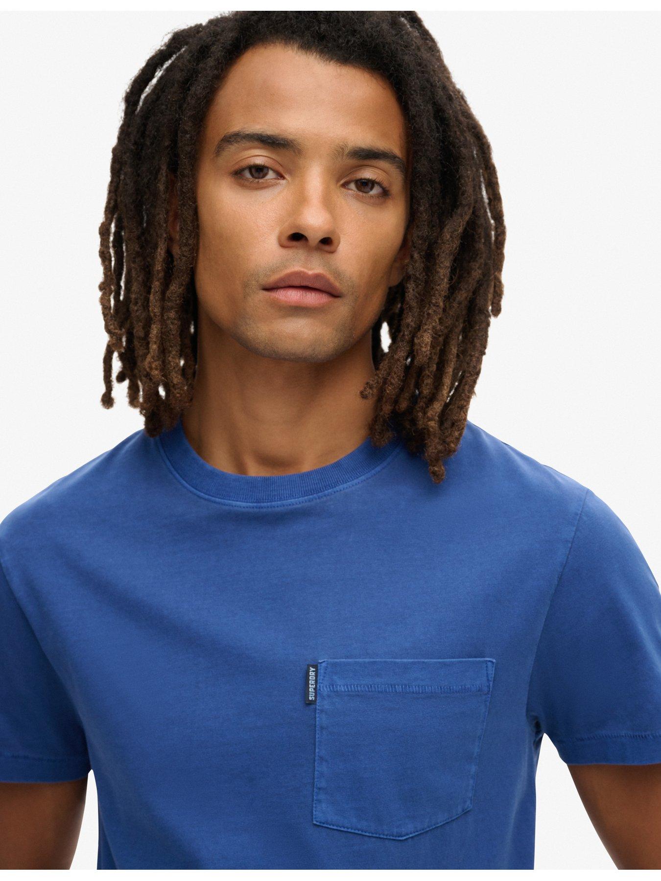 Image 4 of 5 of Superdry Essential Washed Pocket T-Shirt - Blue