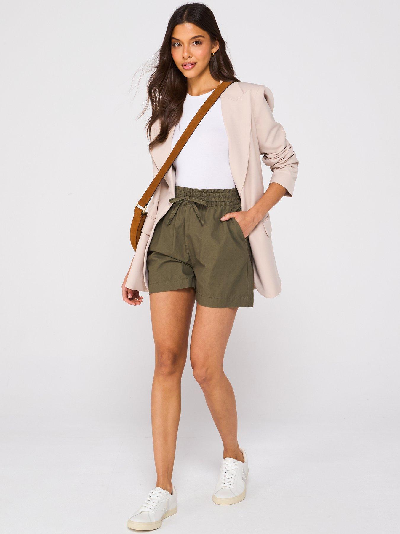 Image 3 of 6 of V by Very Turn Up Hem Cotton Shorts - Khaki