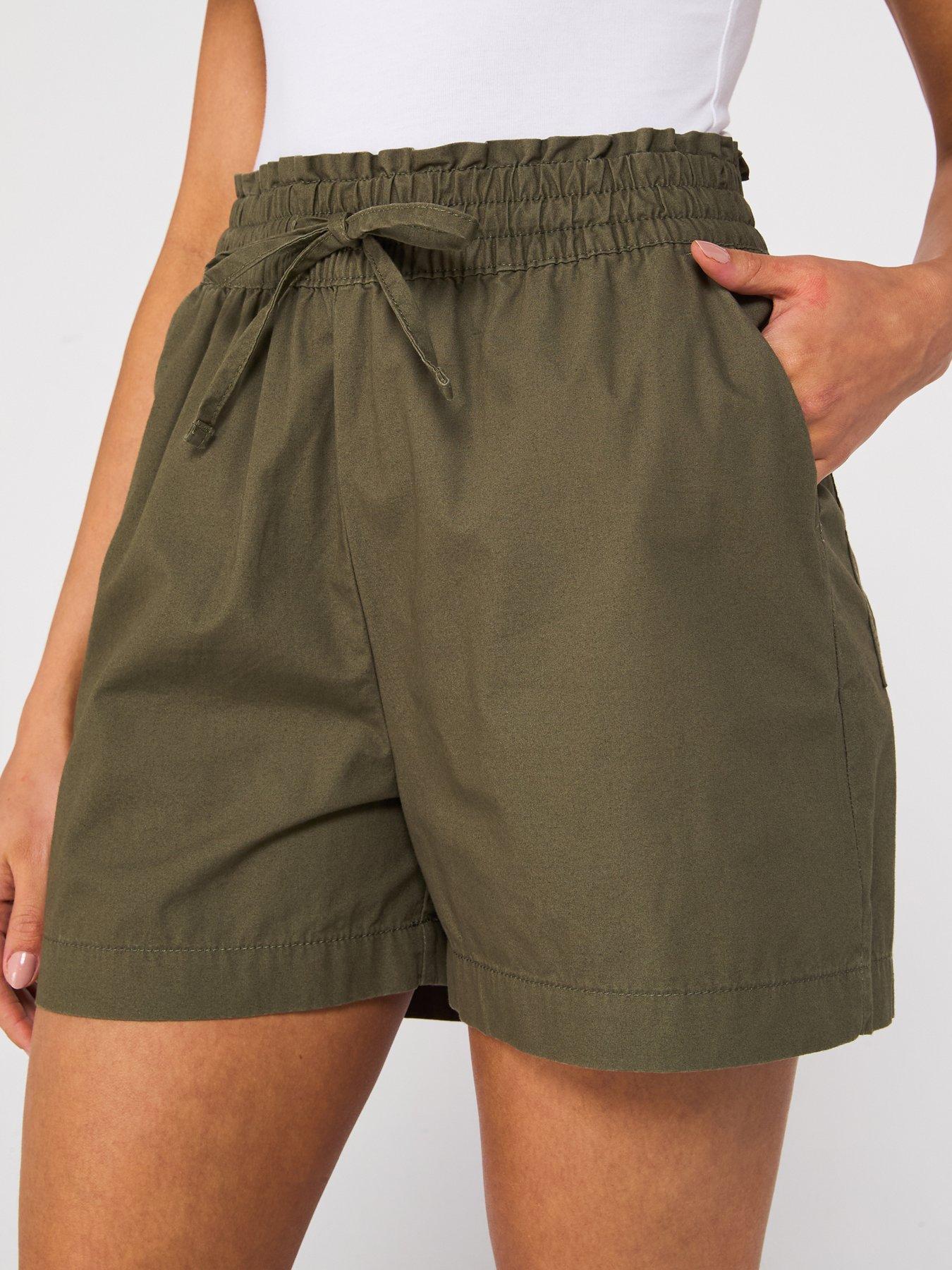Image 6 of 6 of V by Very Turn Up Hem Cotton Shorts - Khaki