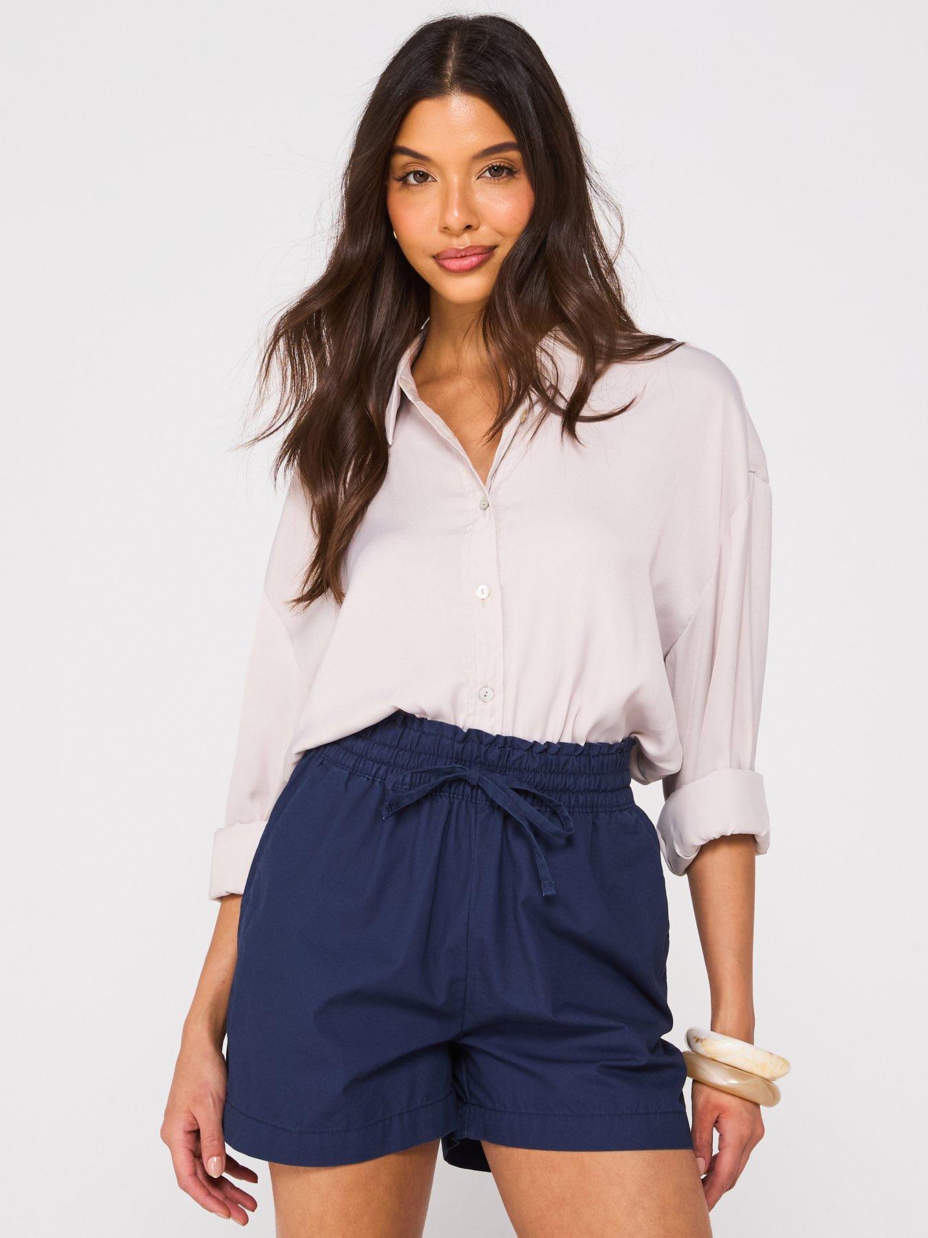 Image 5 of 6 of V by Very Turn Up Hem Cotton Shorts - Navy