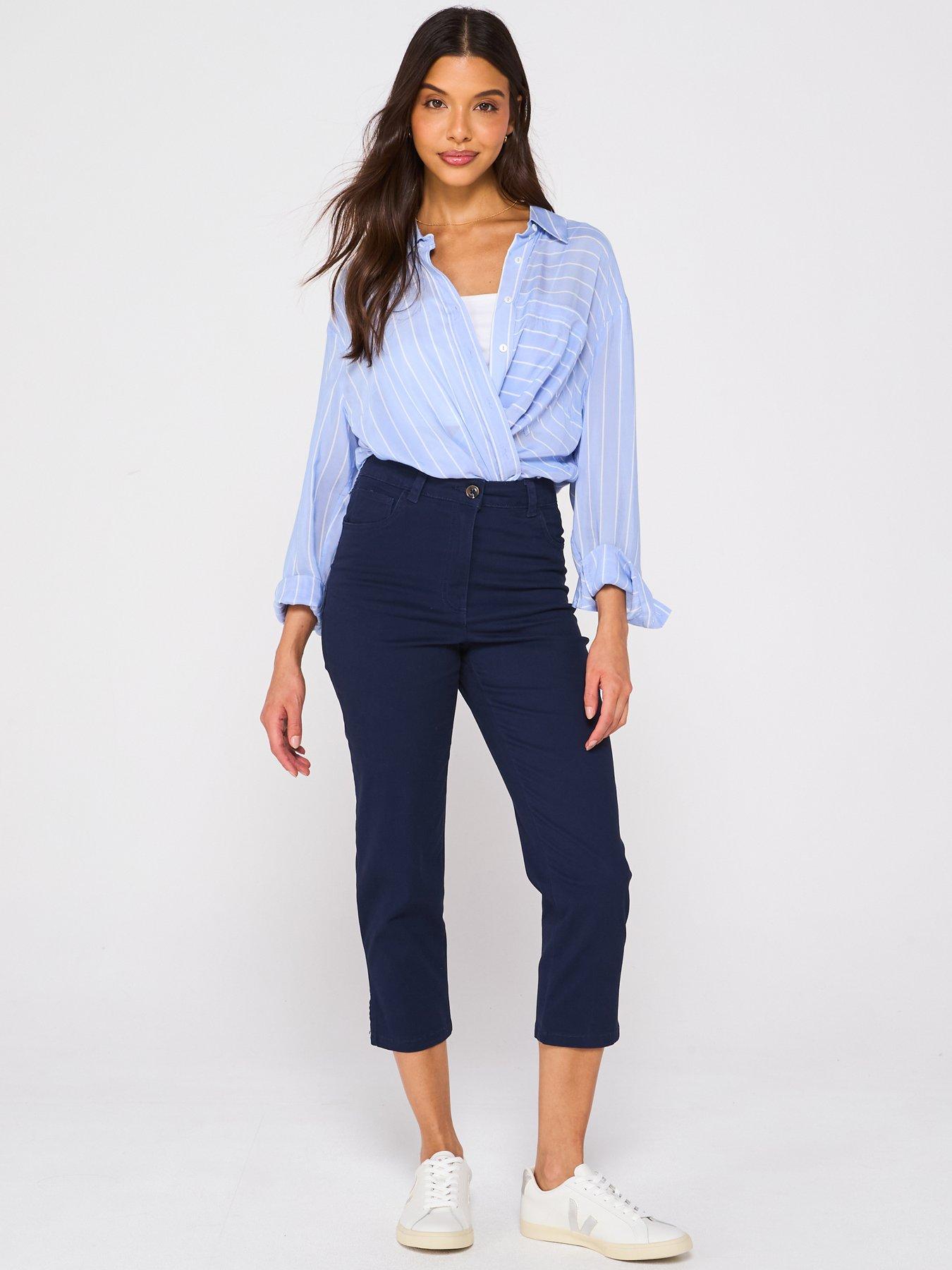 Image 3 of 6 of V by Very Skinny Capri Trousers - Navy