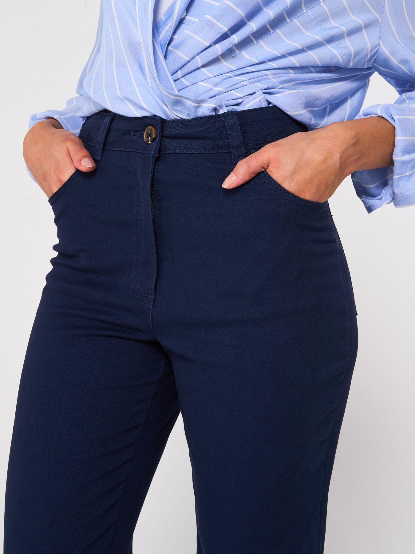Image 4 of 6 of V by Very Skinny Capri Trousers - Navy