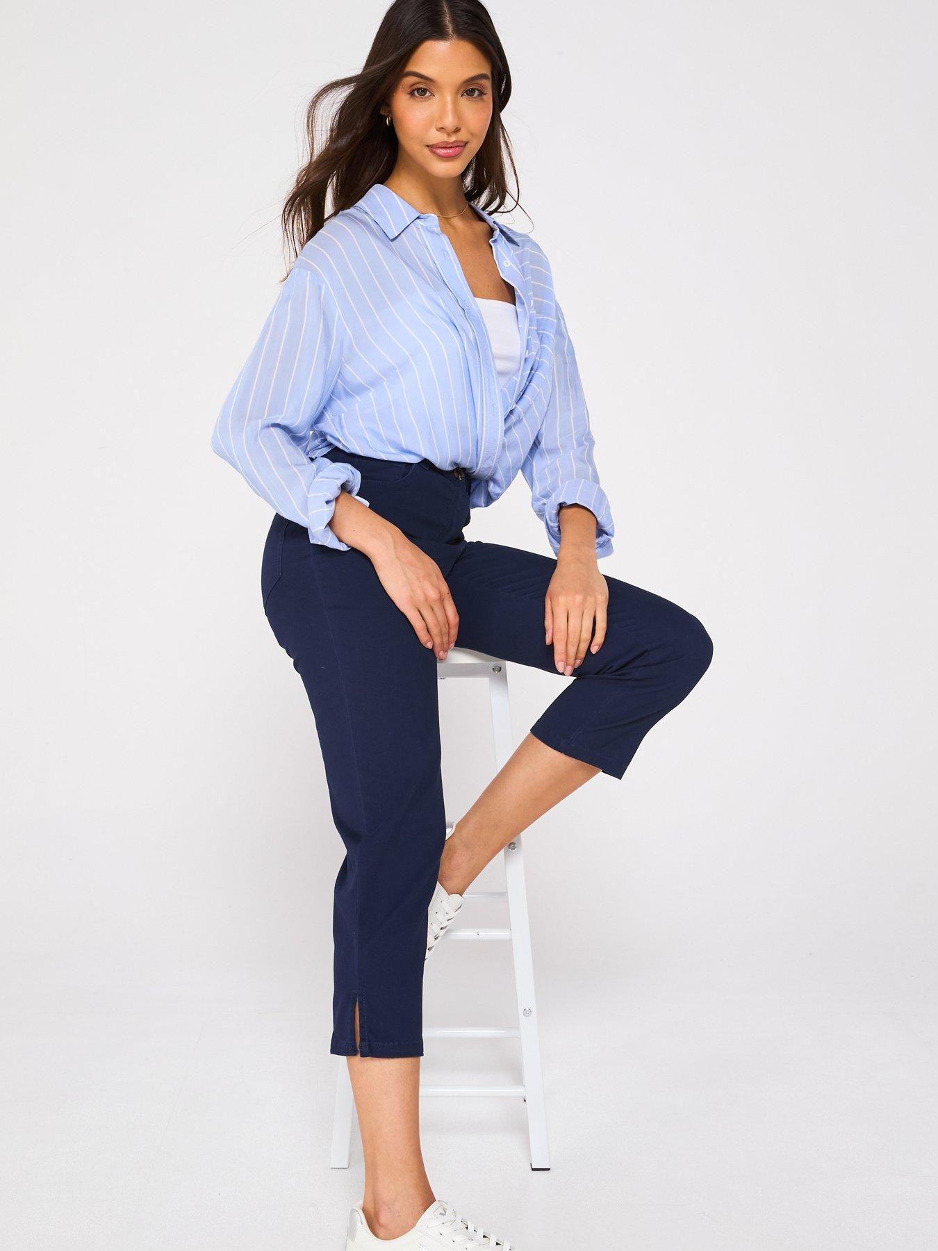 Image 5 of 6 of V by Very Skinny Capri Trousers - Navy