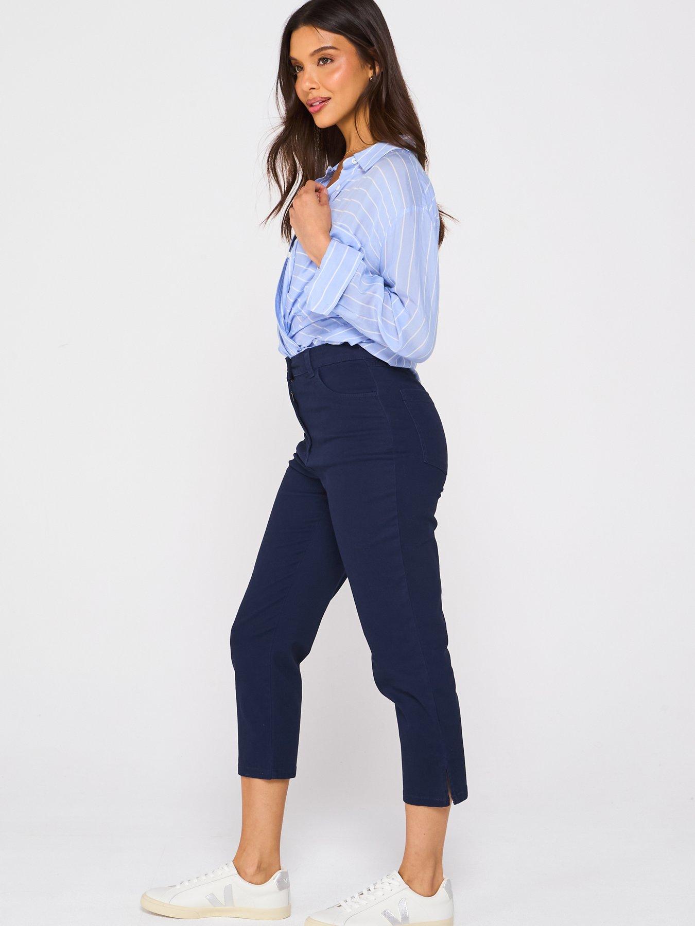 Image 6 of 6 of V by Very Skinny Capri Trousers - Navy