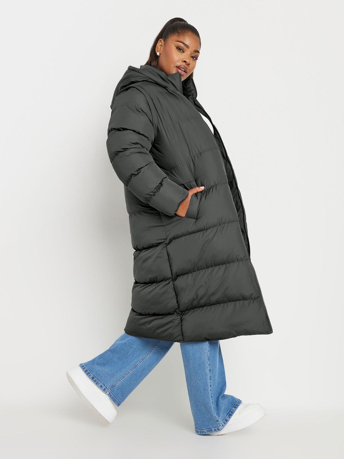 Ladies grey puffer coat best sale