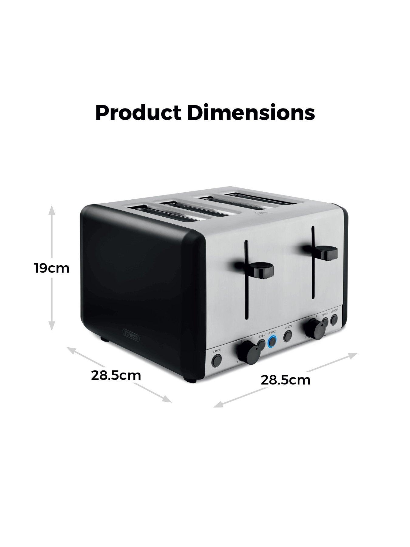 Image 6 of 7 of Tower Sera 4 Slice Toaster Black