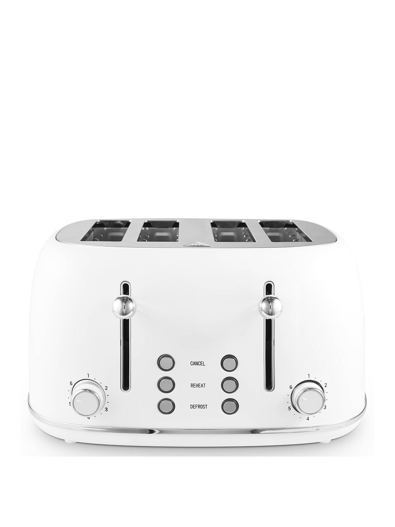 Tower Heritage 1630W 4-Slice Toaster White Very