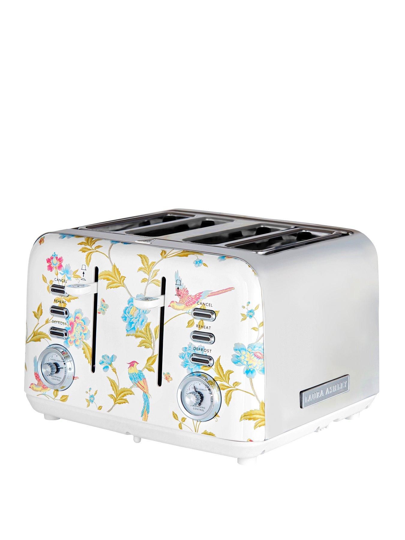 Image of Laura Ashley Elveden White 4-Slice Toaster