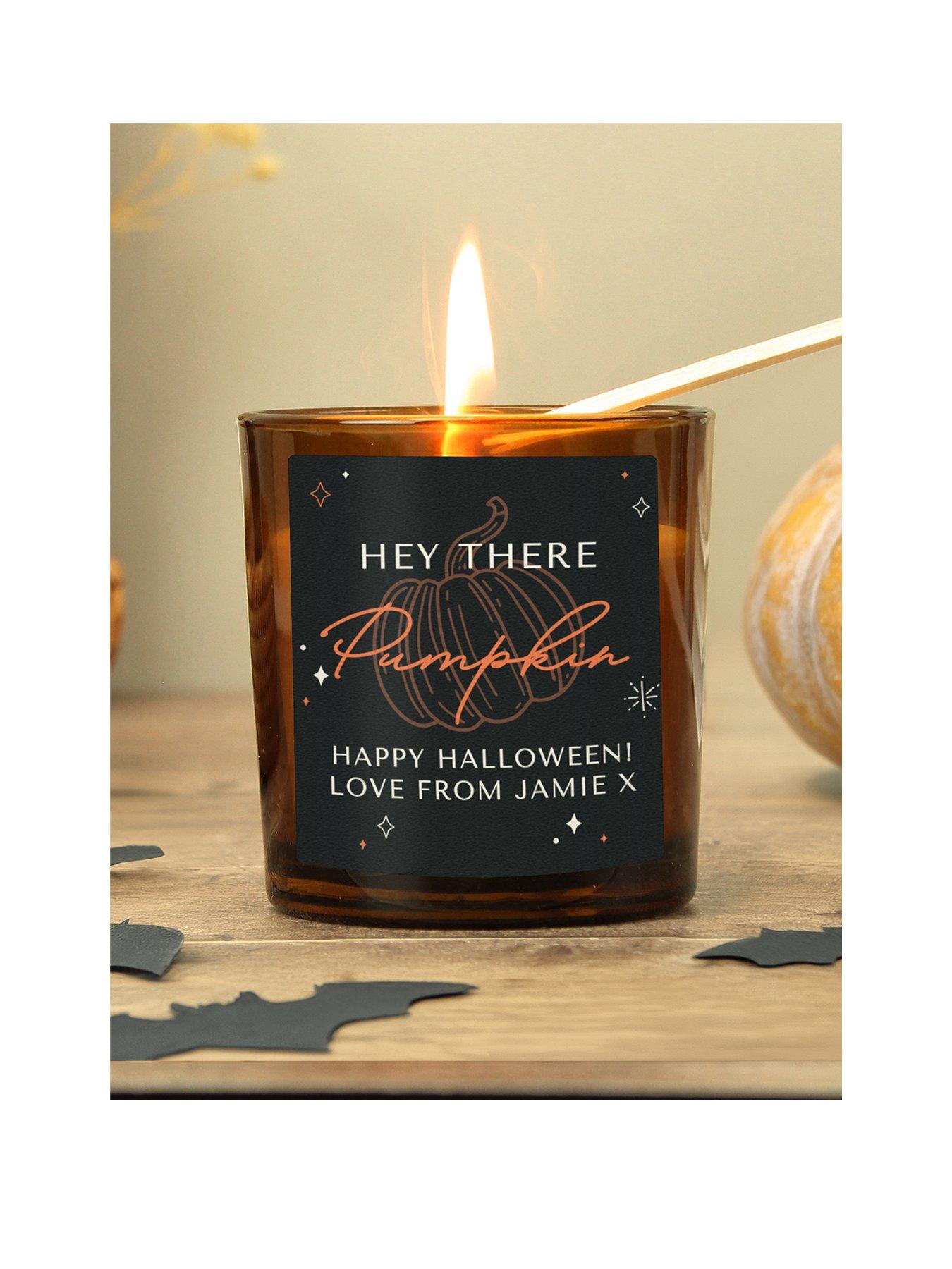 undefined Personalised Pumpkin Amber Glass Candle