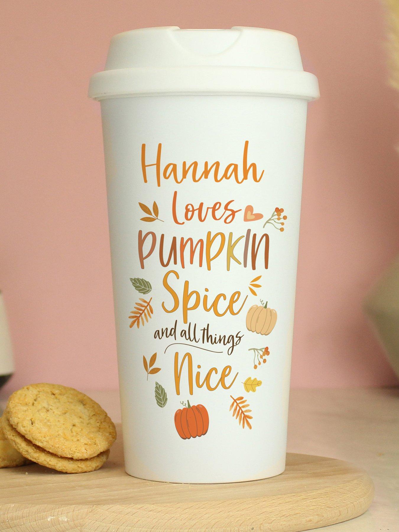 Image 2 of 3 of The Personalised Memento Company Personalised Pumpkin Spice Travel Mug