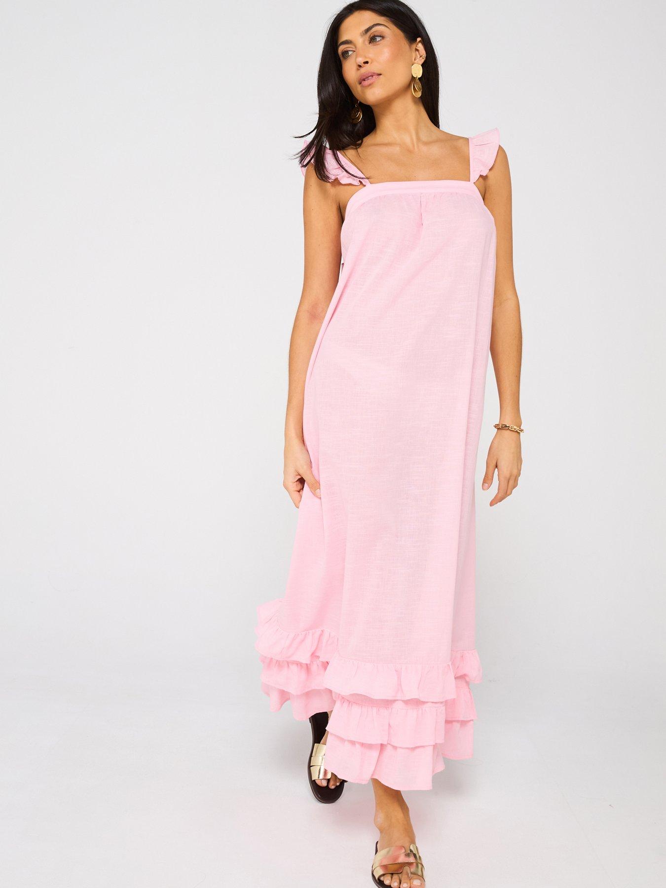 v by very pink dress Vittoria Dress -Hot Pink