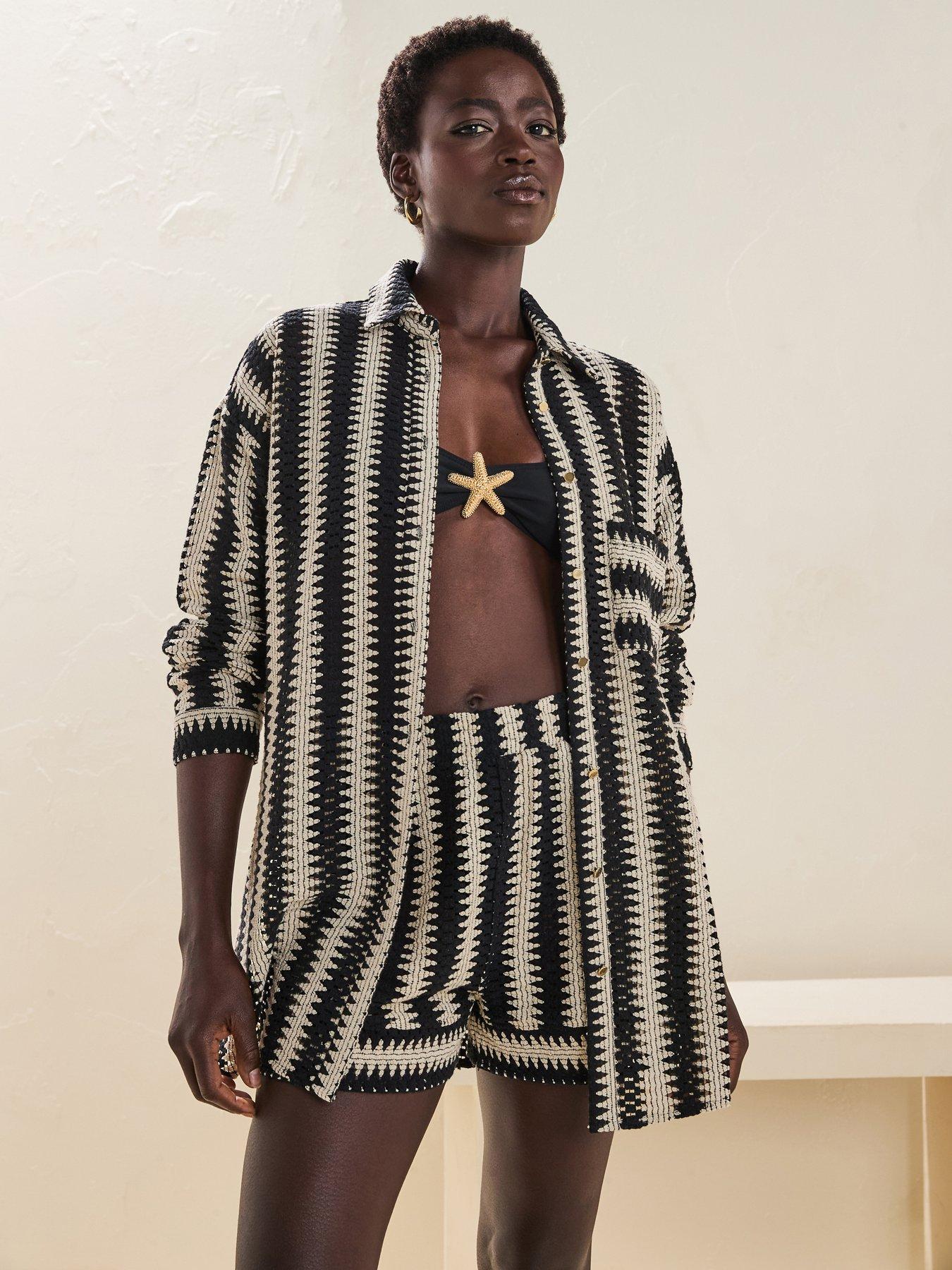 undefined Crochet Open Beach Co Ord Shirt