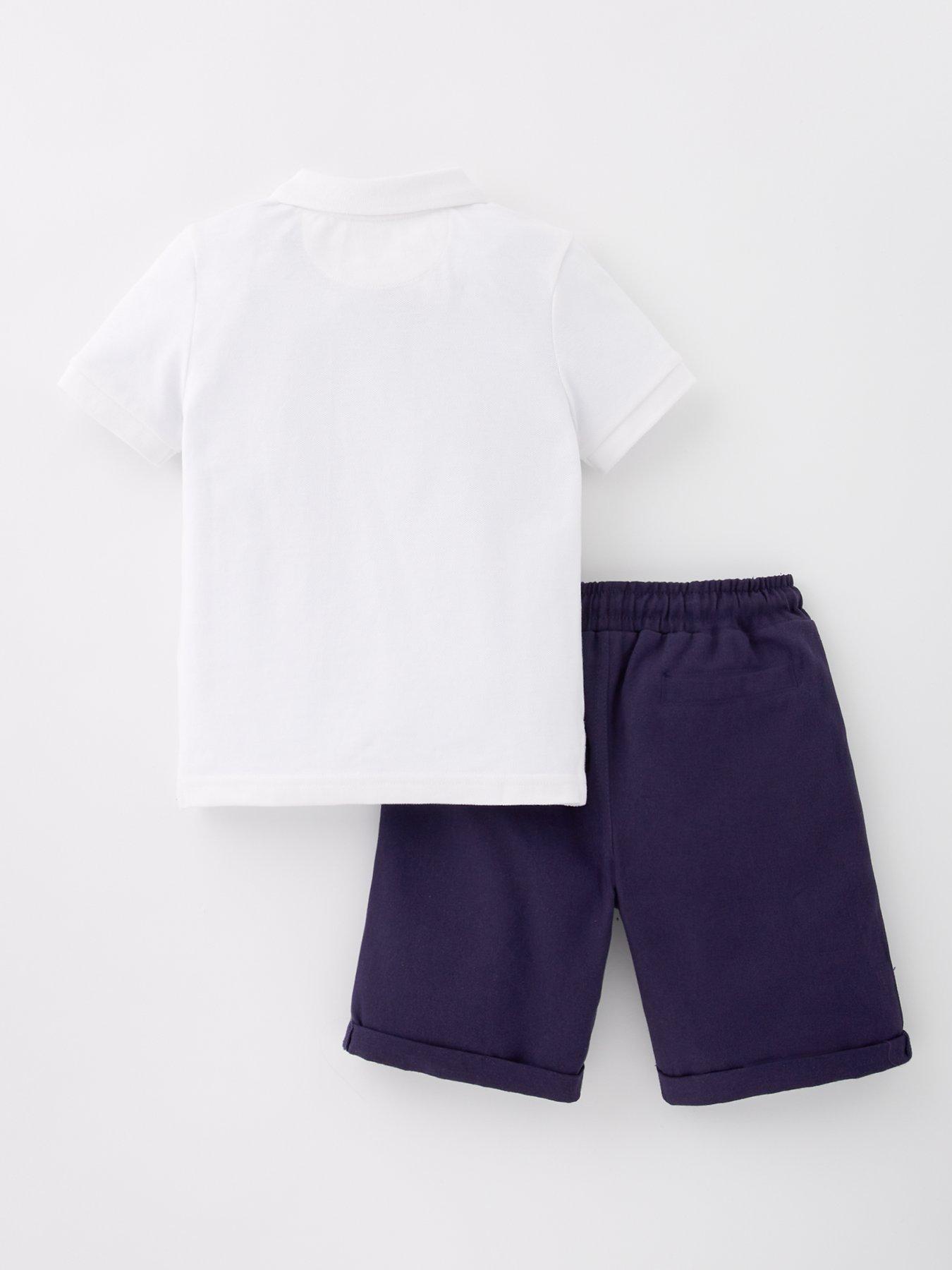 Image 2 of 5 of Mini V by Very Boys Short Sleeve Polo And Embroidered Short Set - Multi