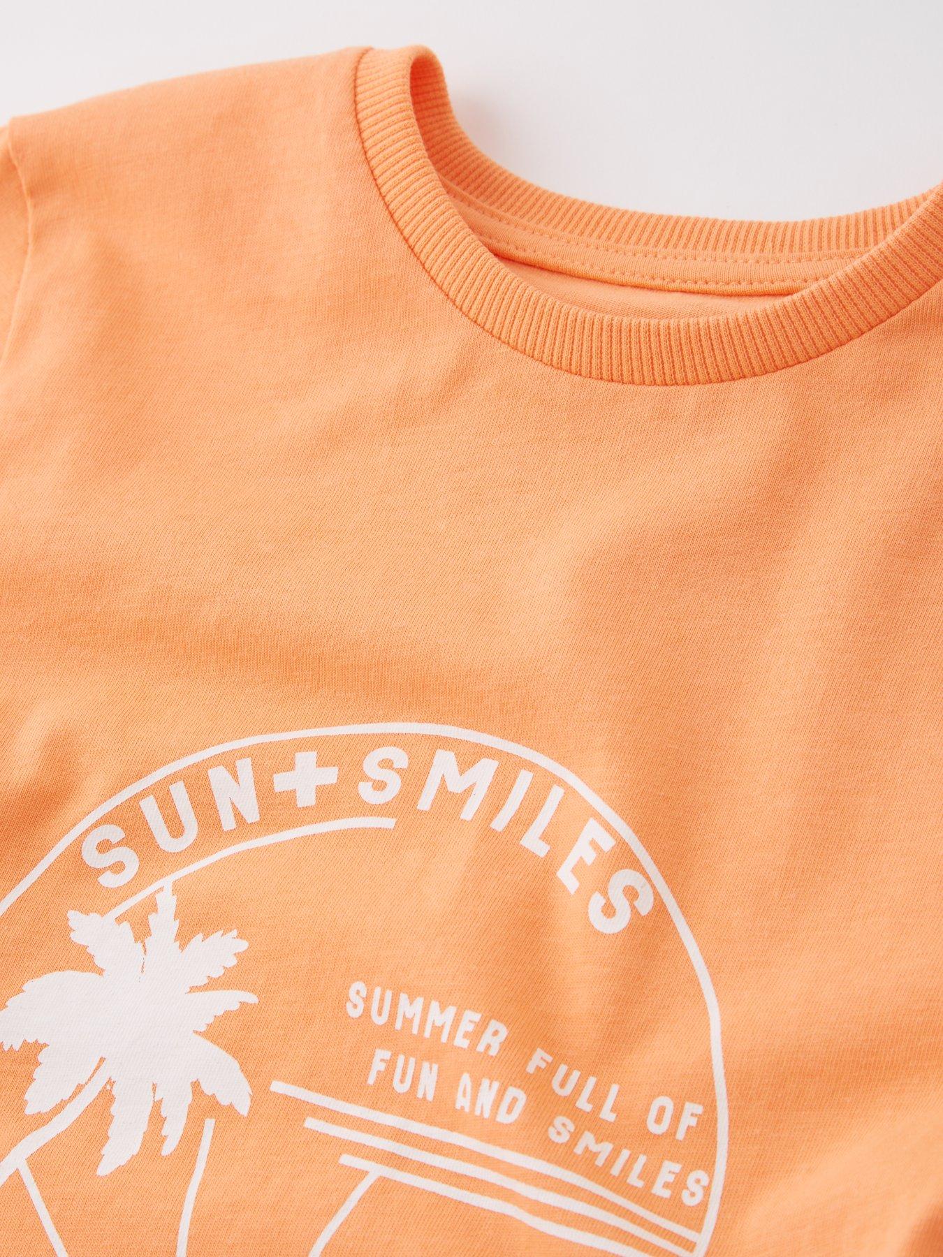 Image 3 of 4 of Everyday Boys Surf T-Shirt And Short Set - Orange