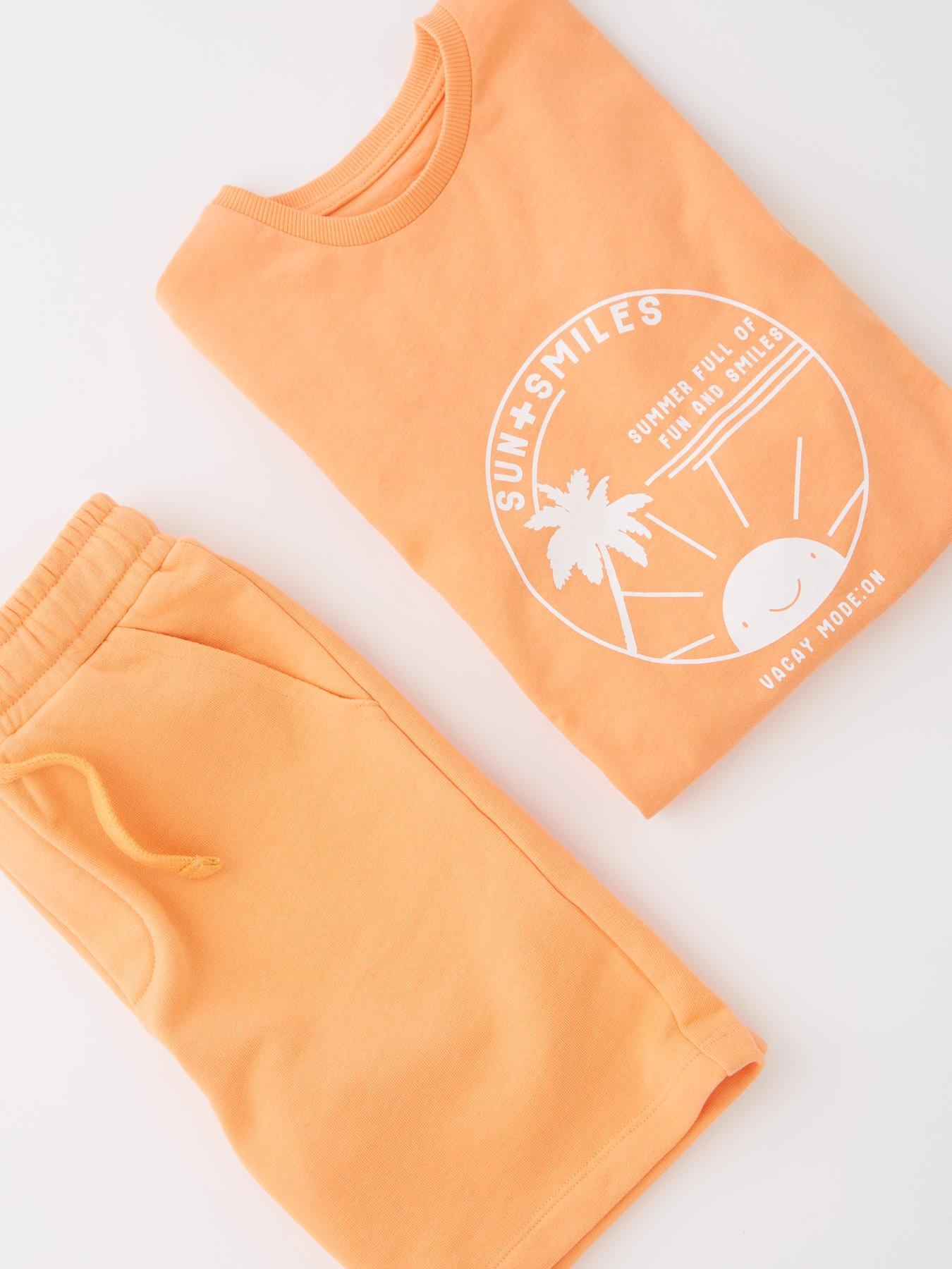 Image 4 of 4 of Everyday Boys Surf T-Shirt And Short Set - Orange