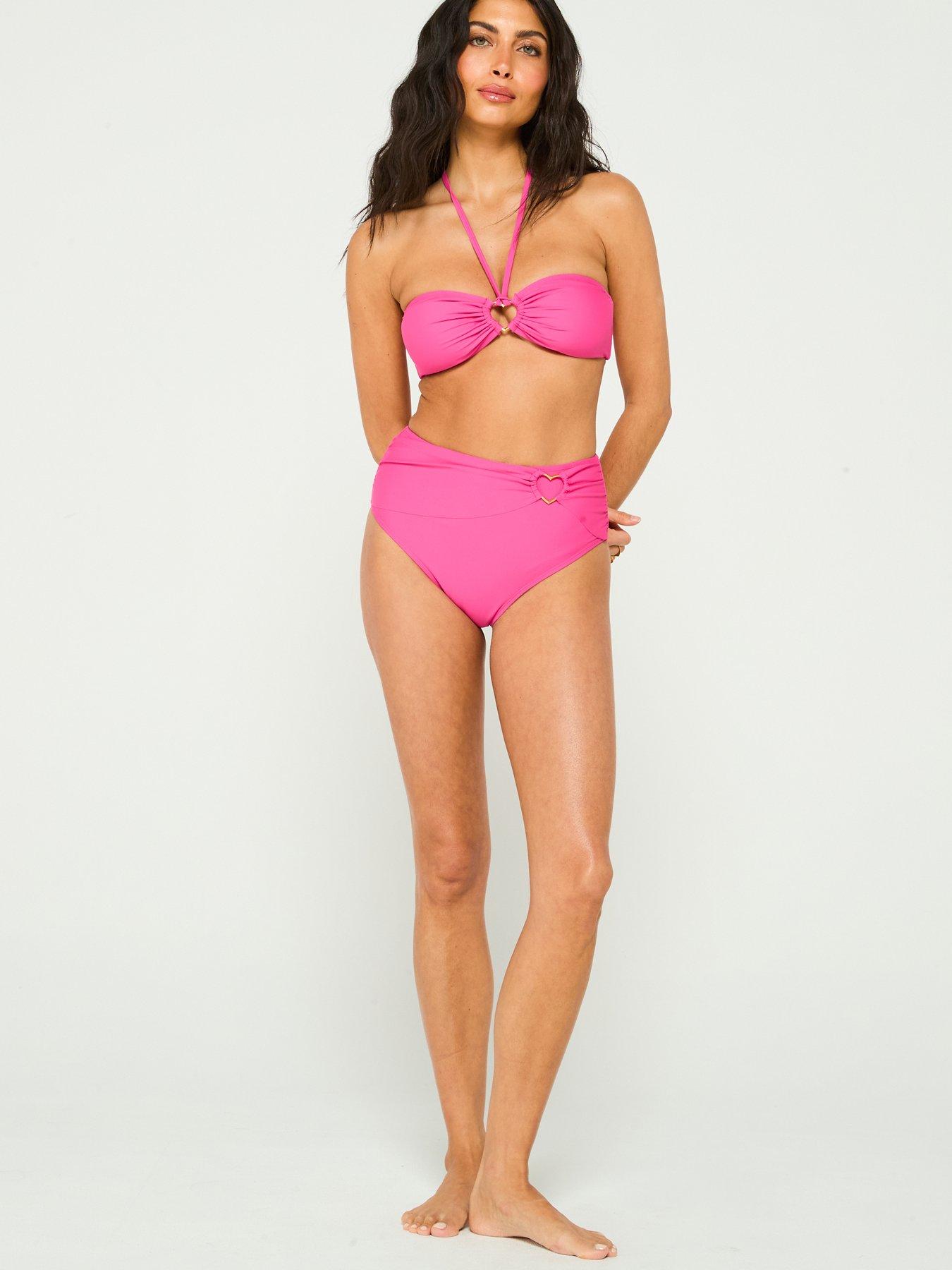 Image 6 of 6 of V by Very Heart Trim High Waisted Brief - Pink