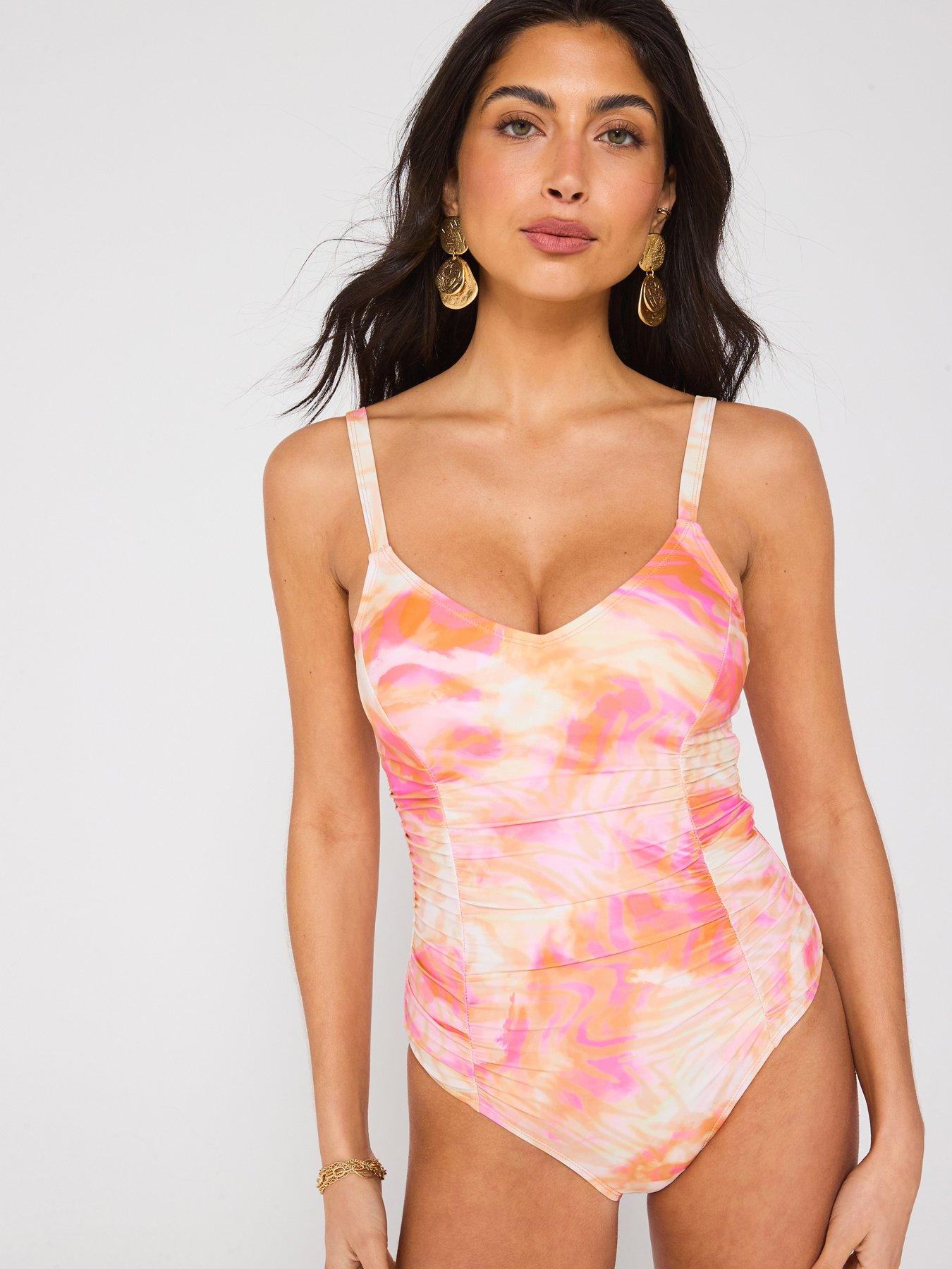 undefined Ruched Detail Printed Swimsuit