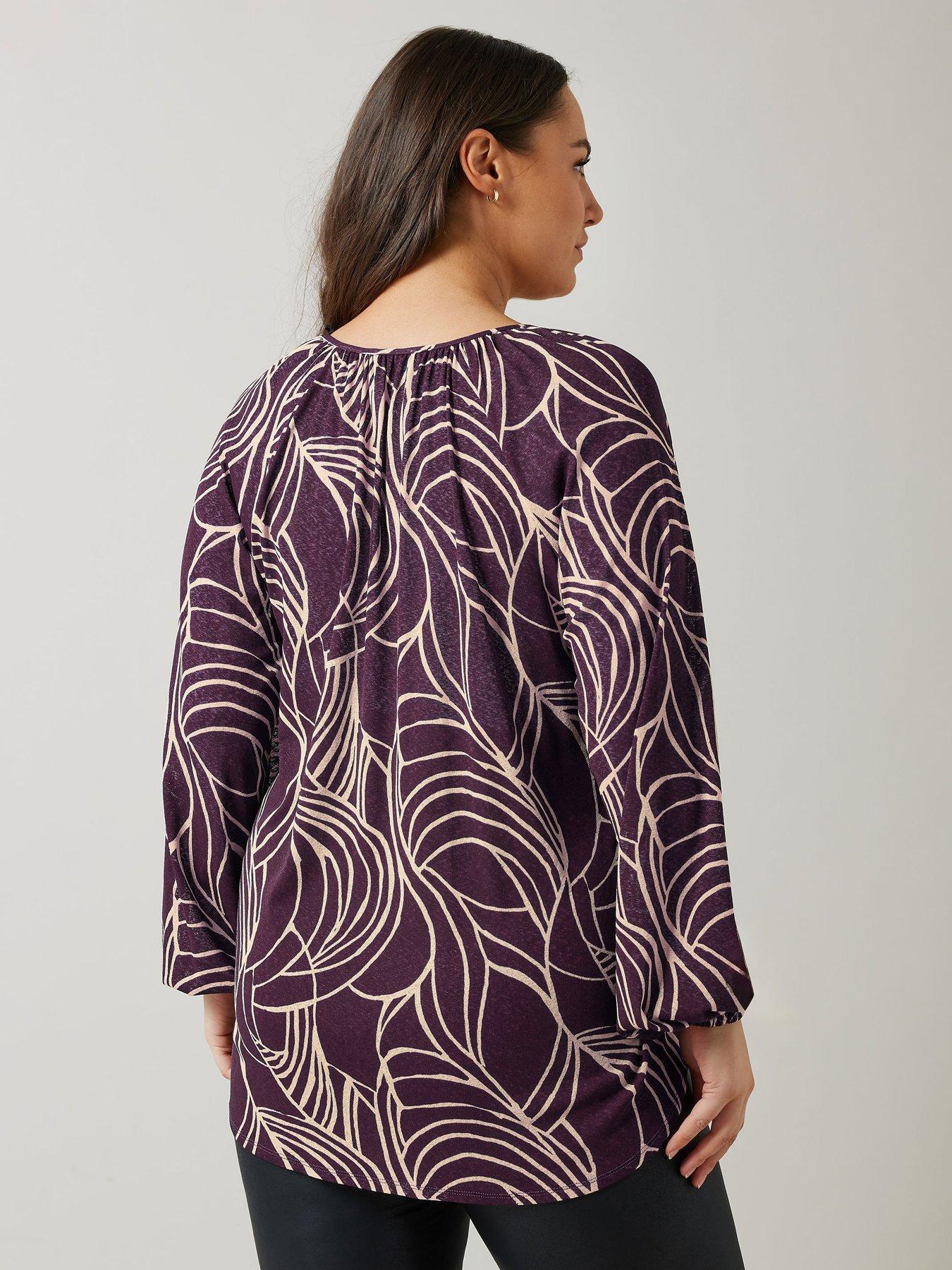 Image 2 of 4 of Evans Geometric Print Boho Blouse