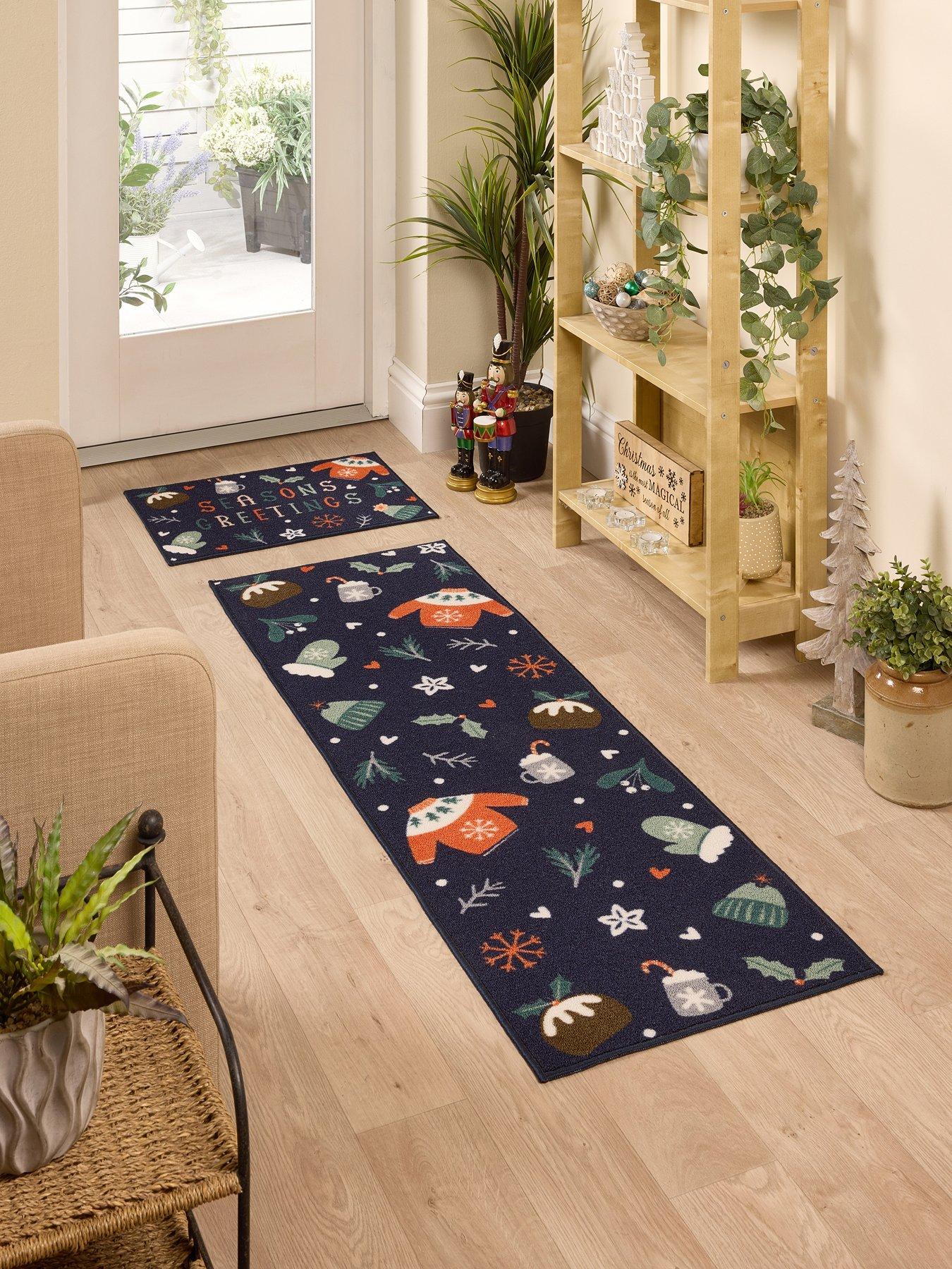 undefined Seasons Greetings Mat  &  Runner Set - Multi