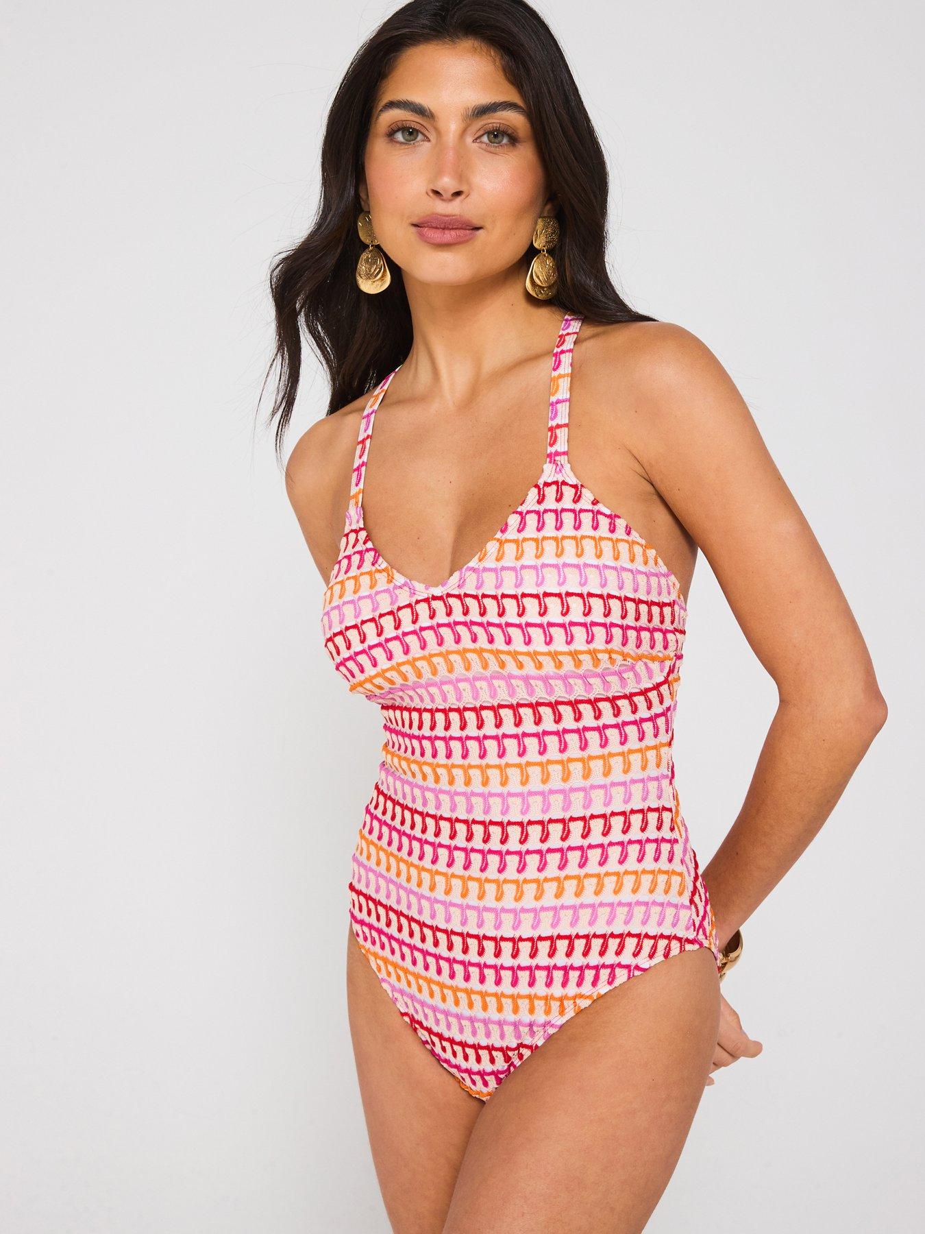 undefined Crochet Cross Back Swimsuit