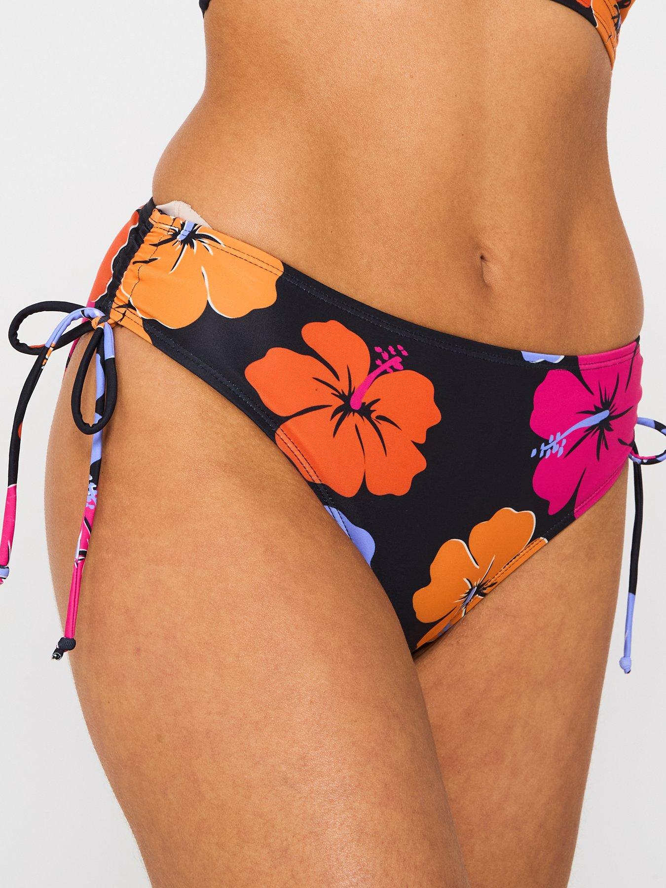 undefined Tie Detail Bikini Brief - Print