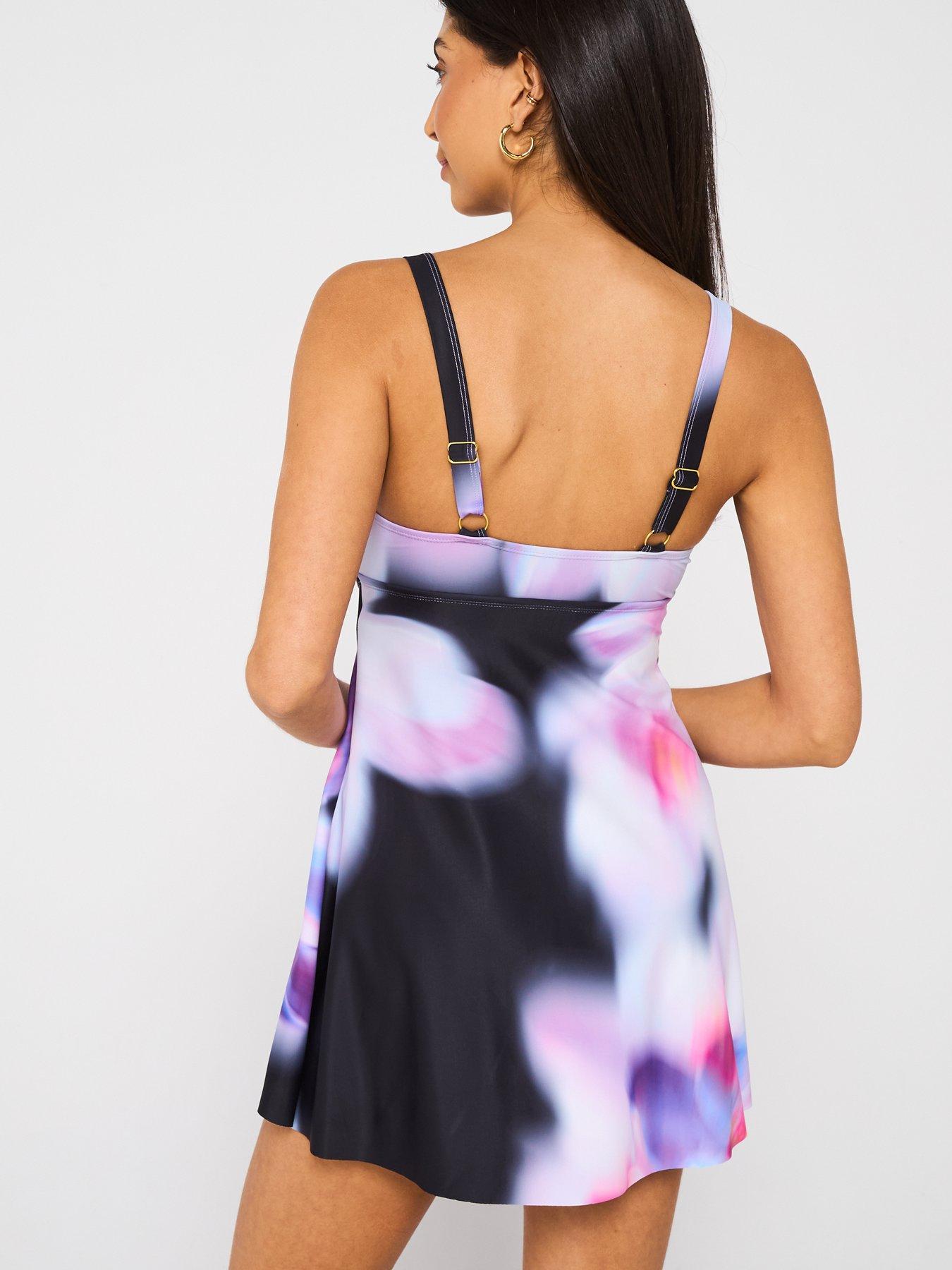 Image 2 of 6 of V by Very Twist Detail Printed Swim Dress