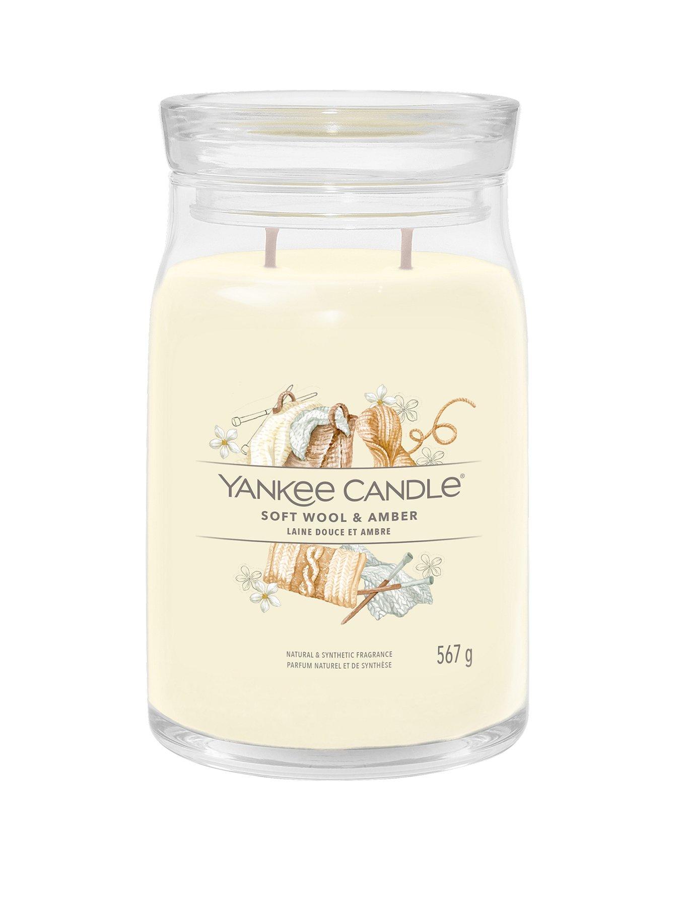 Product photograph of Yankee Candle Signature Collection Large Jar Candle Ndash Soft Wool And Amber from very.co.uk