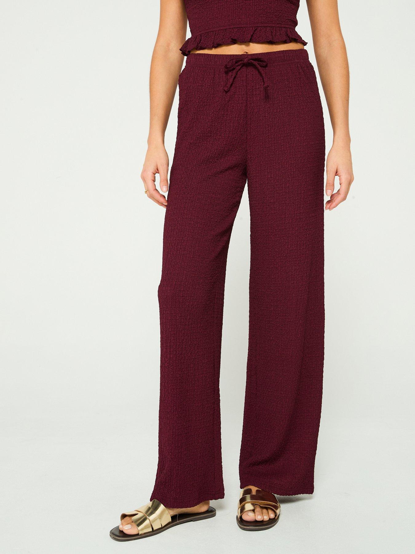 undefined Crinkle Co Ord Wide Leg Trousers