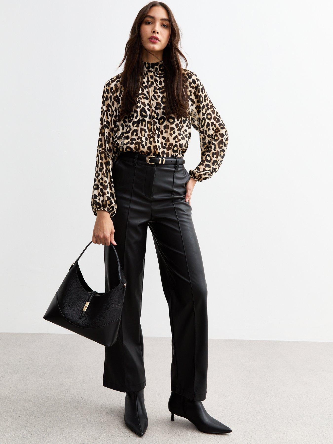 Leopard Chevron Round Neck Top